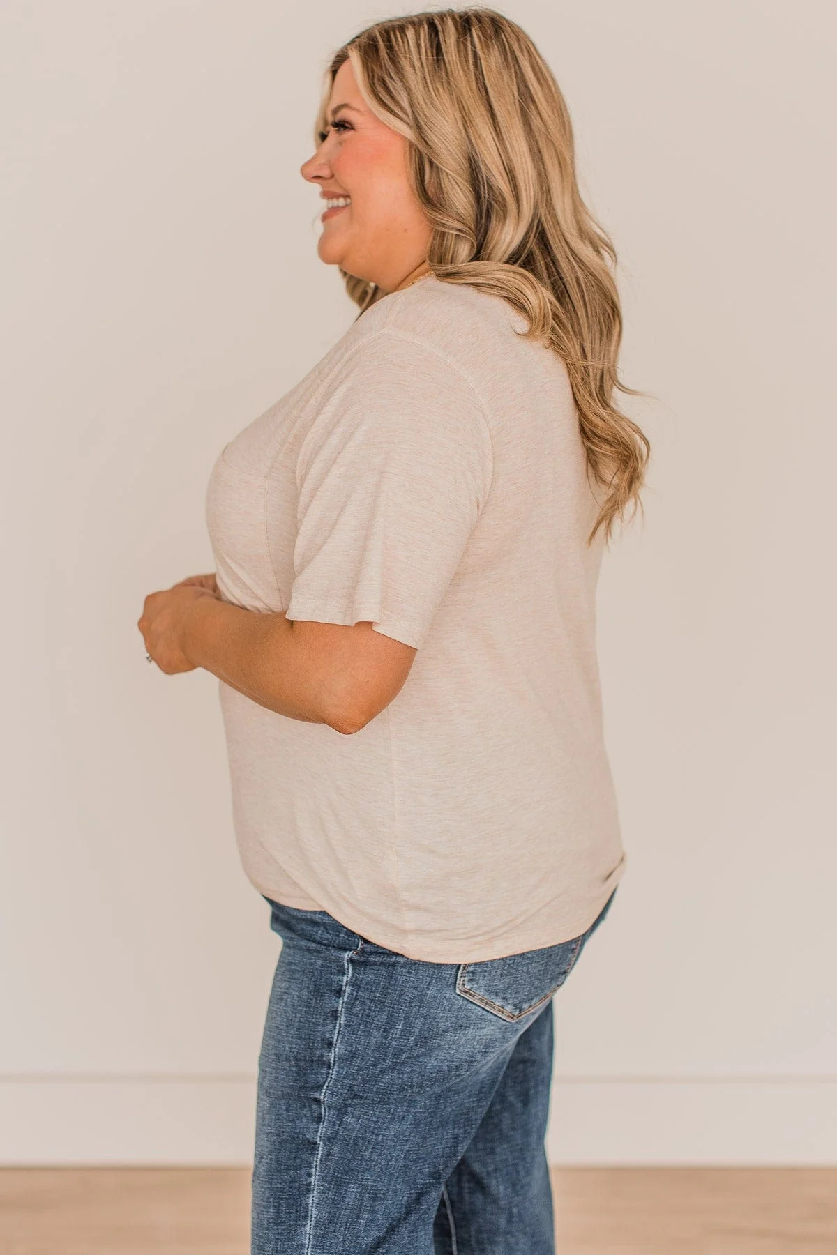 Better Than Basic Pocket Top- Oatmeal - Image 6