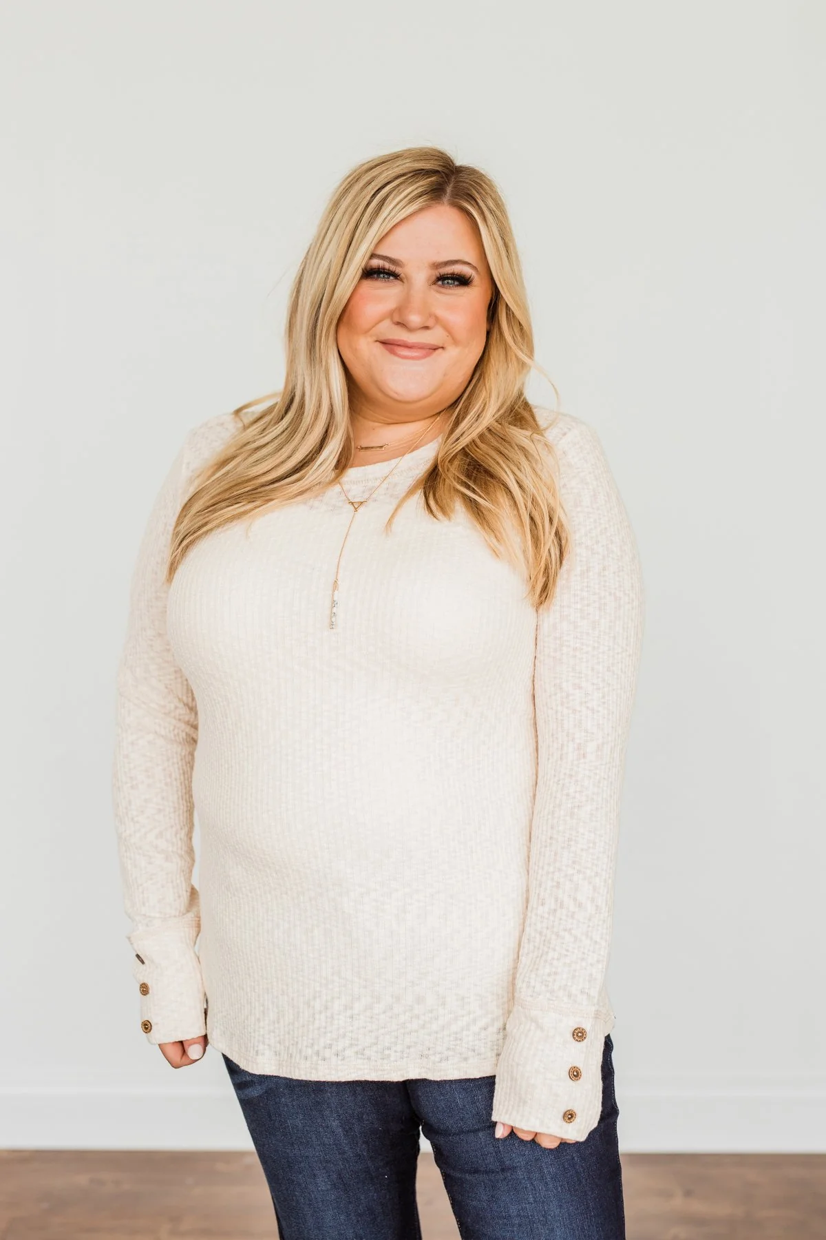 Better Than Ever Long Sleeve Knit Top- Cream - Image 3