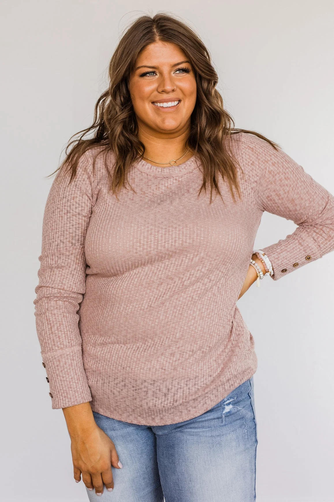 Better Than Ever Long Sleeve Knit Top- Pink - Image 2