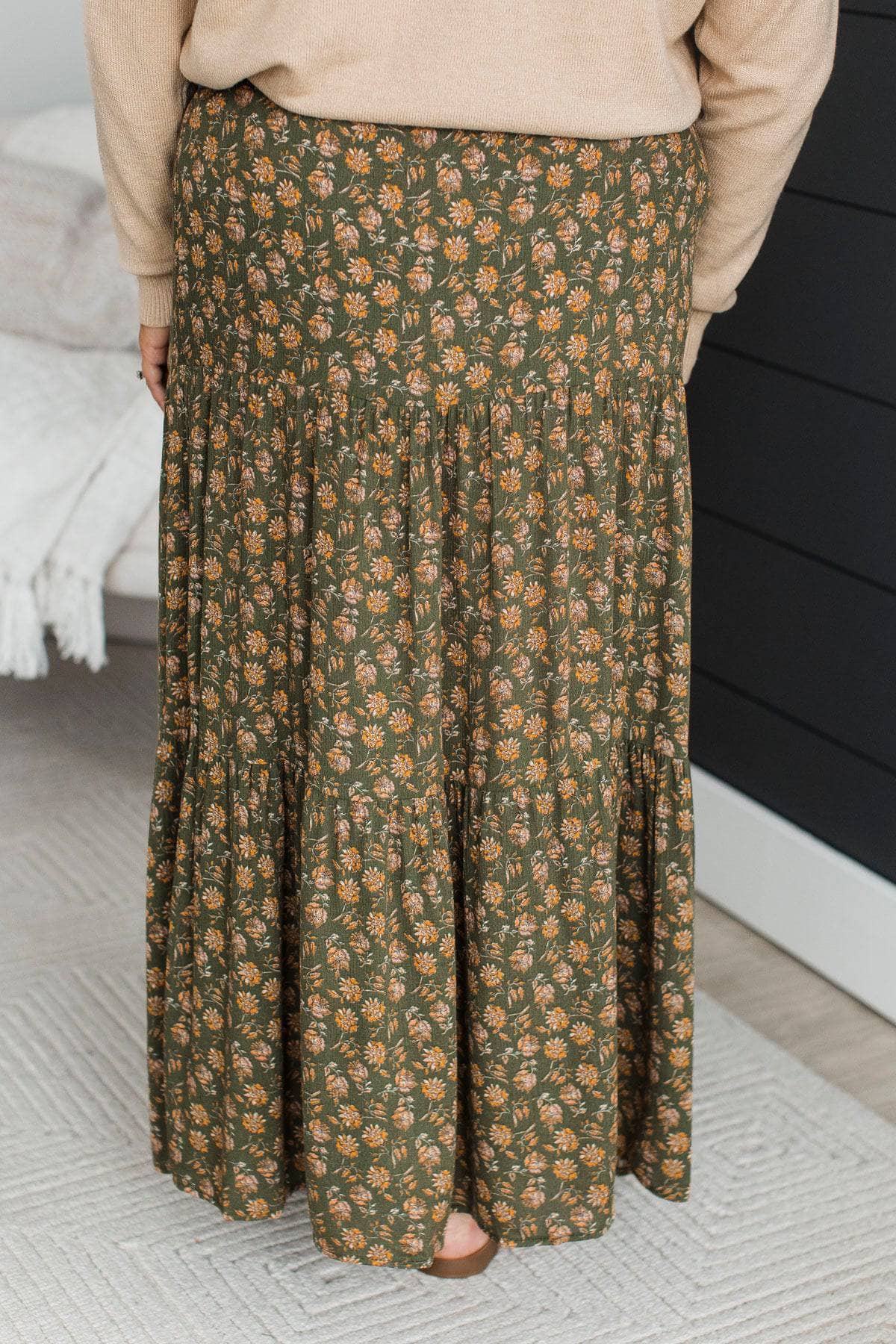 Better Than Fine Floral Skirt- Olive - Image 8