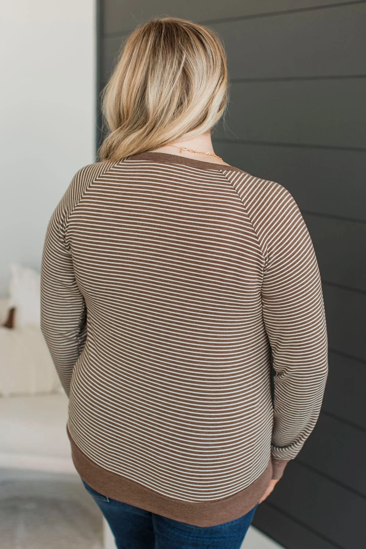 Better Than Yesterday Striped Top- Brown - Image 7
