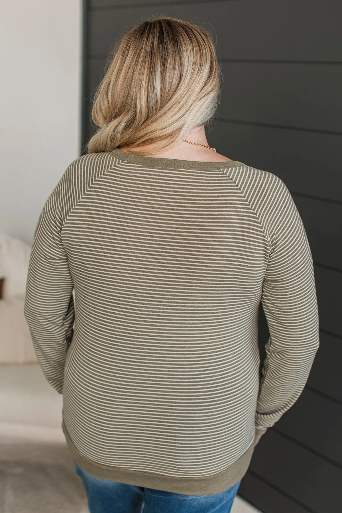 Better Than Yesterday Striped Top- Olive - Image 8
