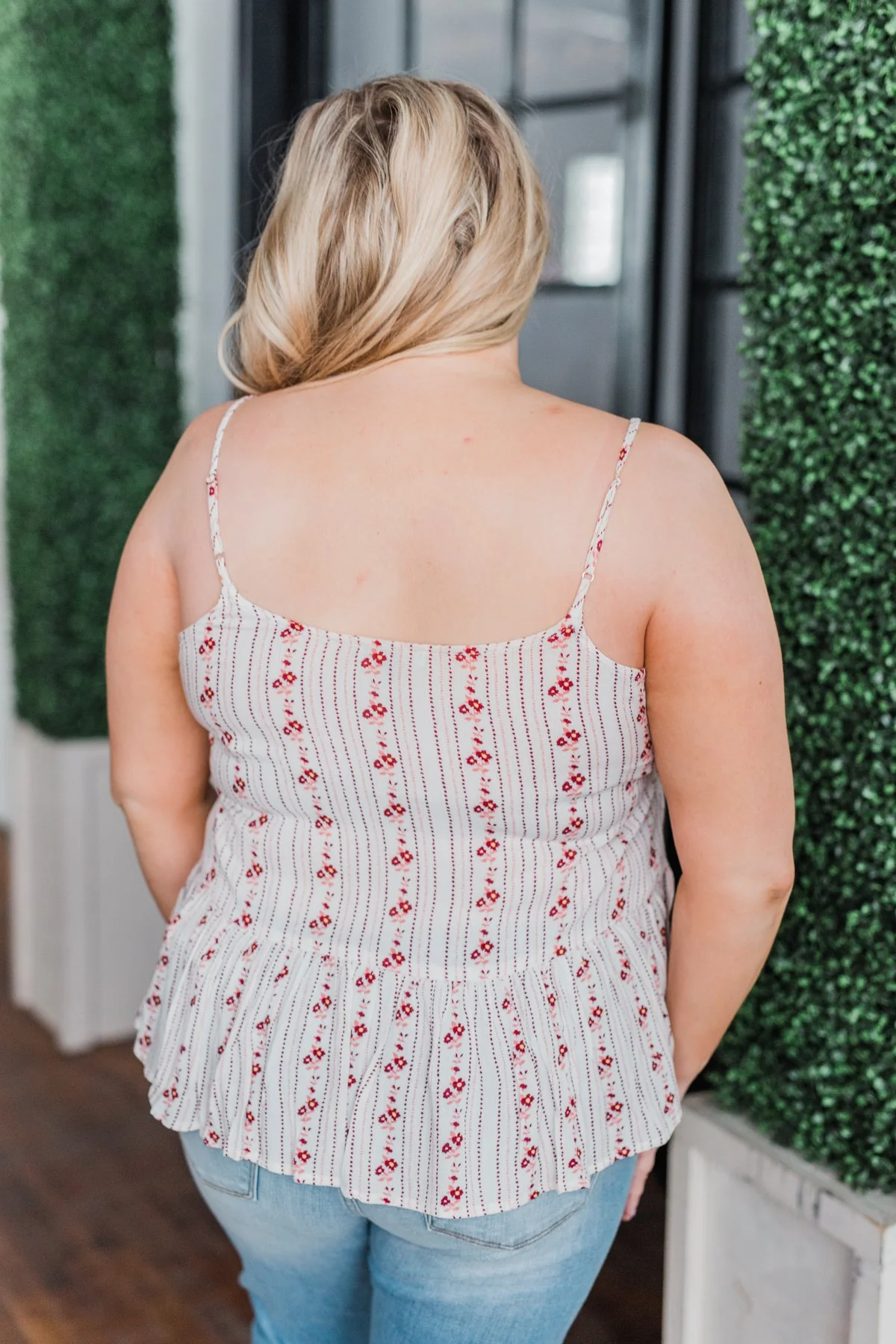 Better Together Floral Babydoll Tank Top- Ivory - Image 9