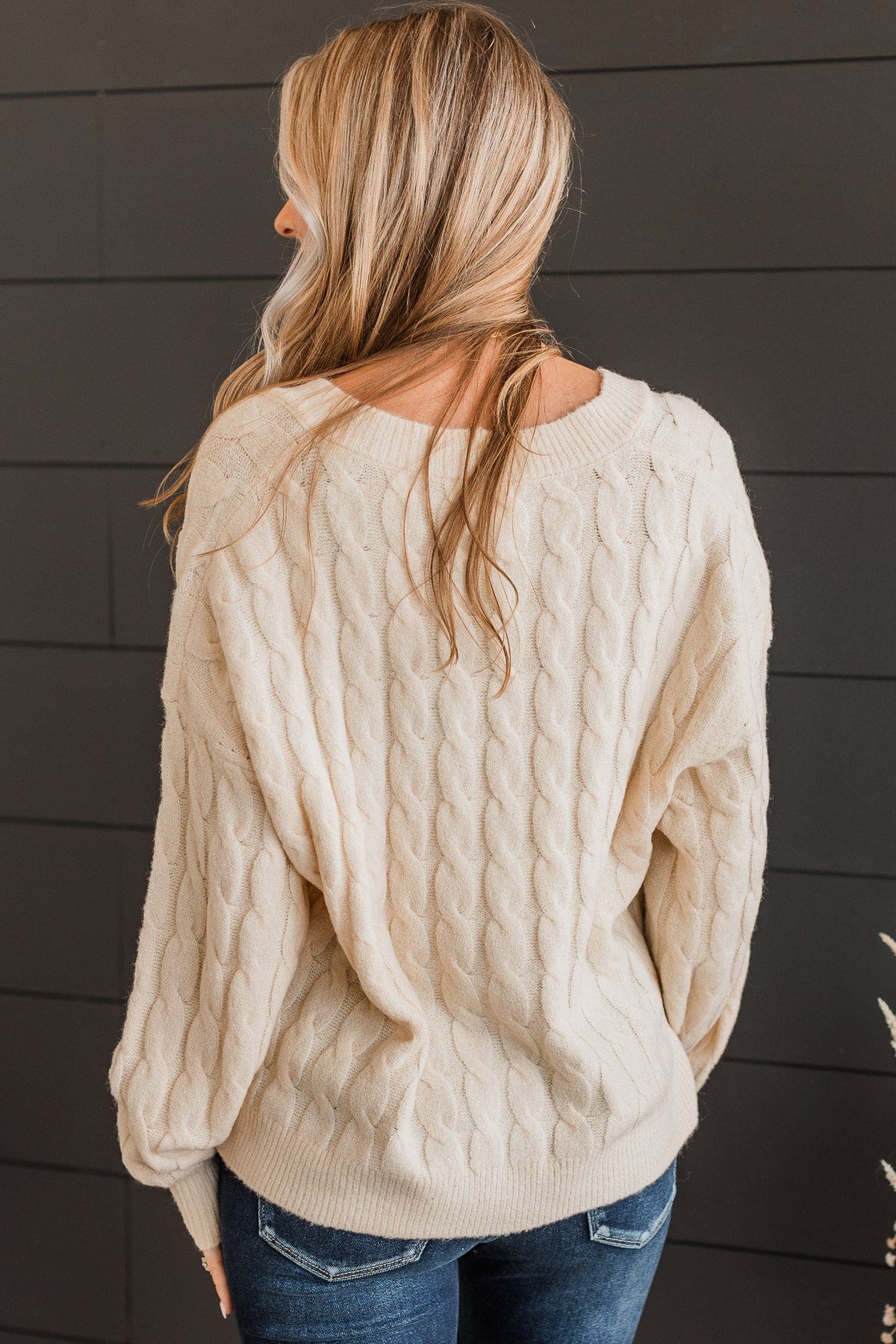 Beyond Cozy Knit Button Cardigan- Cream - Image 7