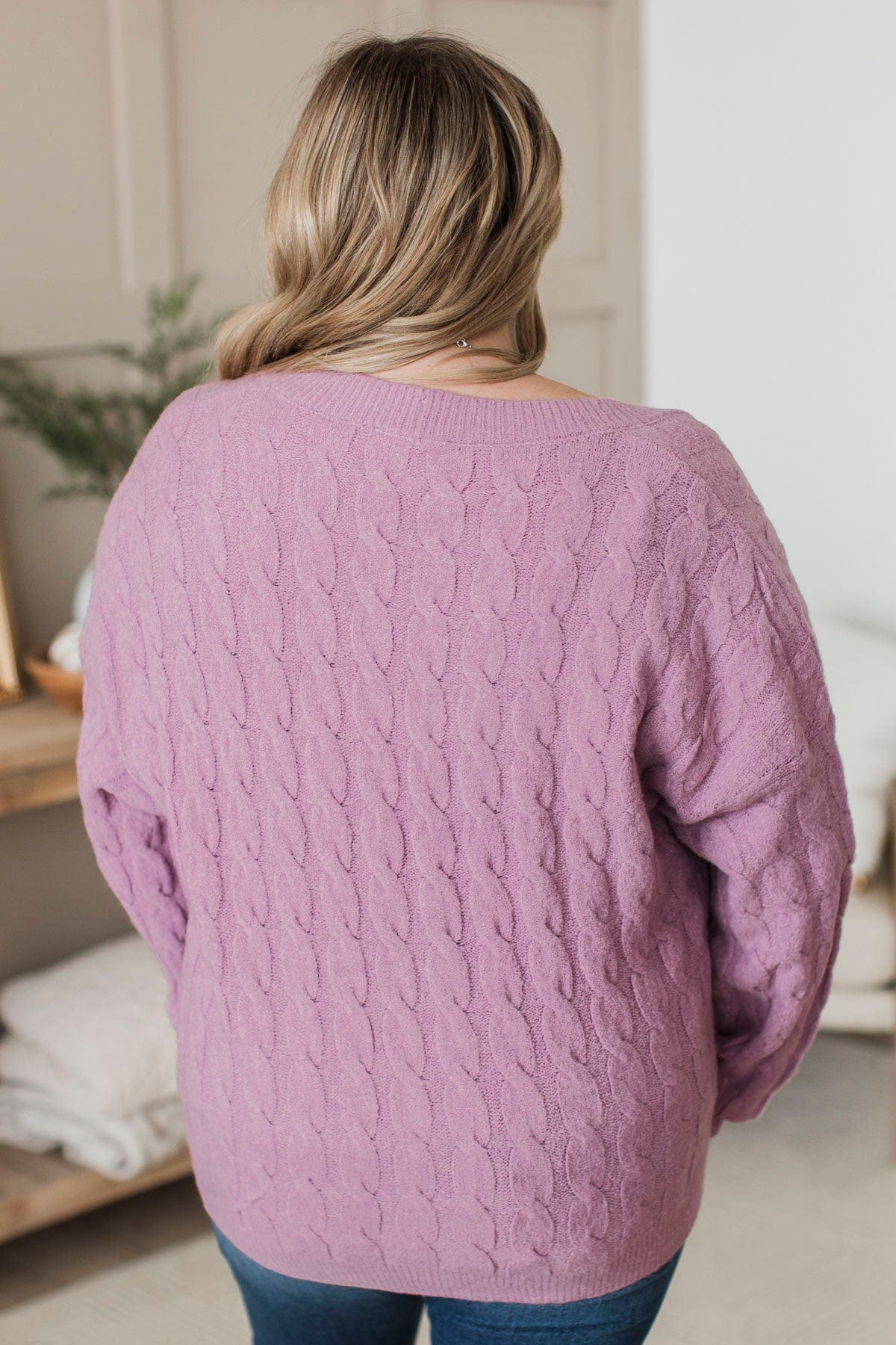 Beyond Cozy Knit Button Cardigan- Lavender - Image 9