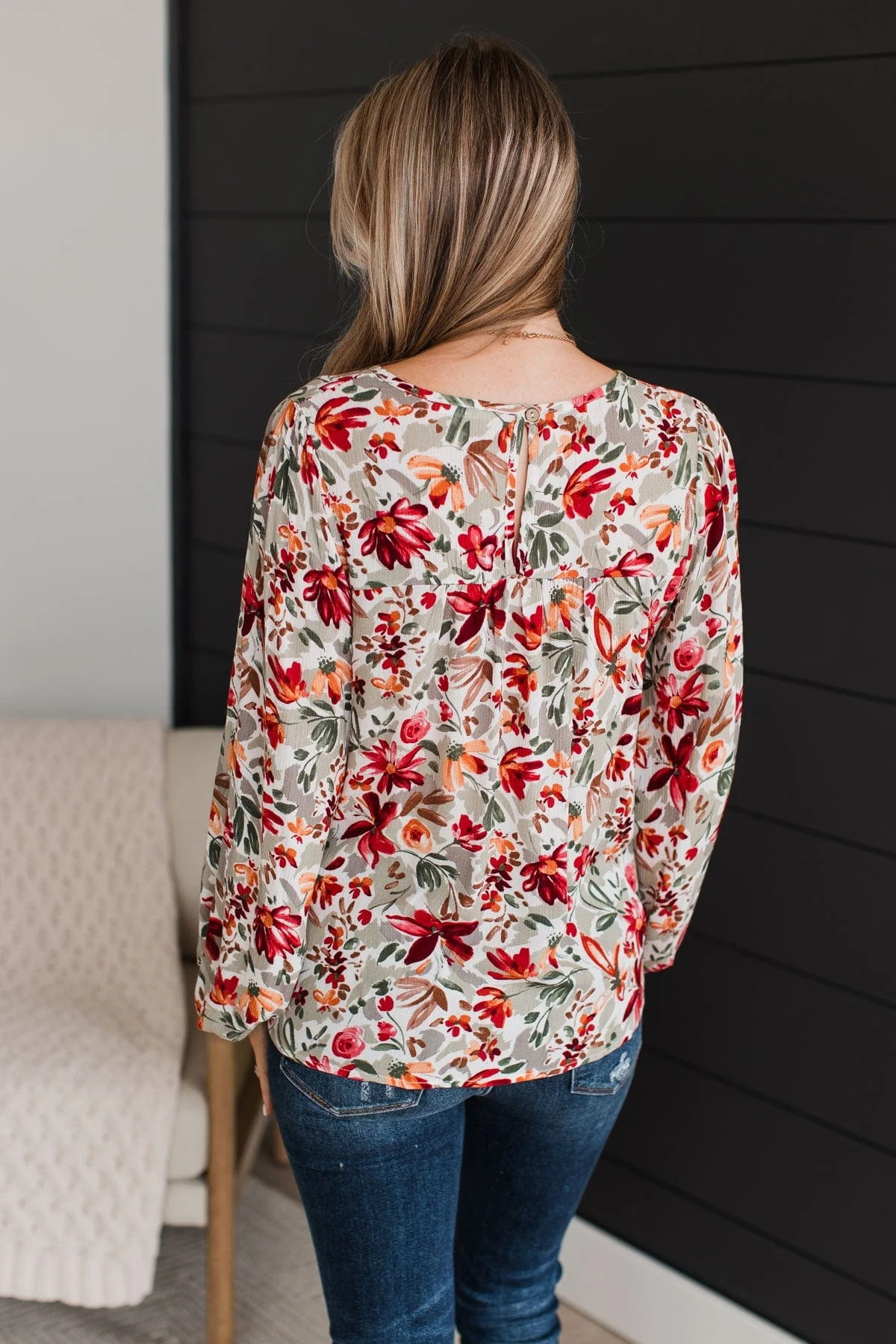 Beyond Lovely Floral Blouse- Sage - Image 8