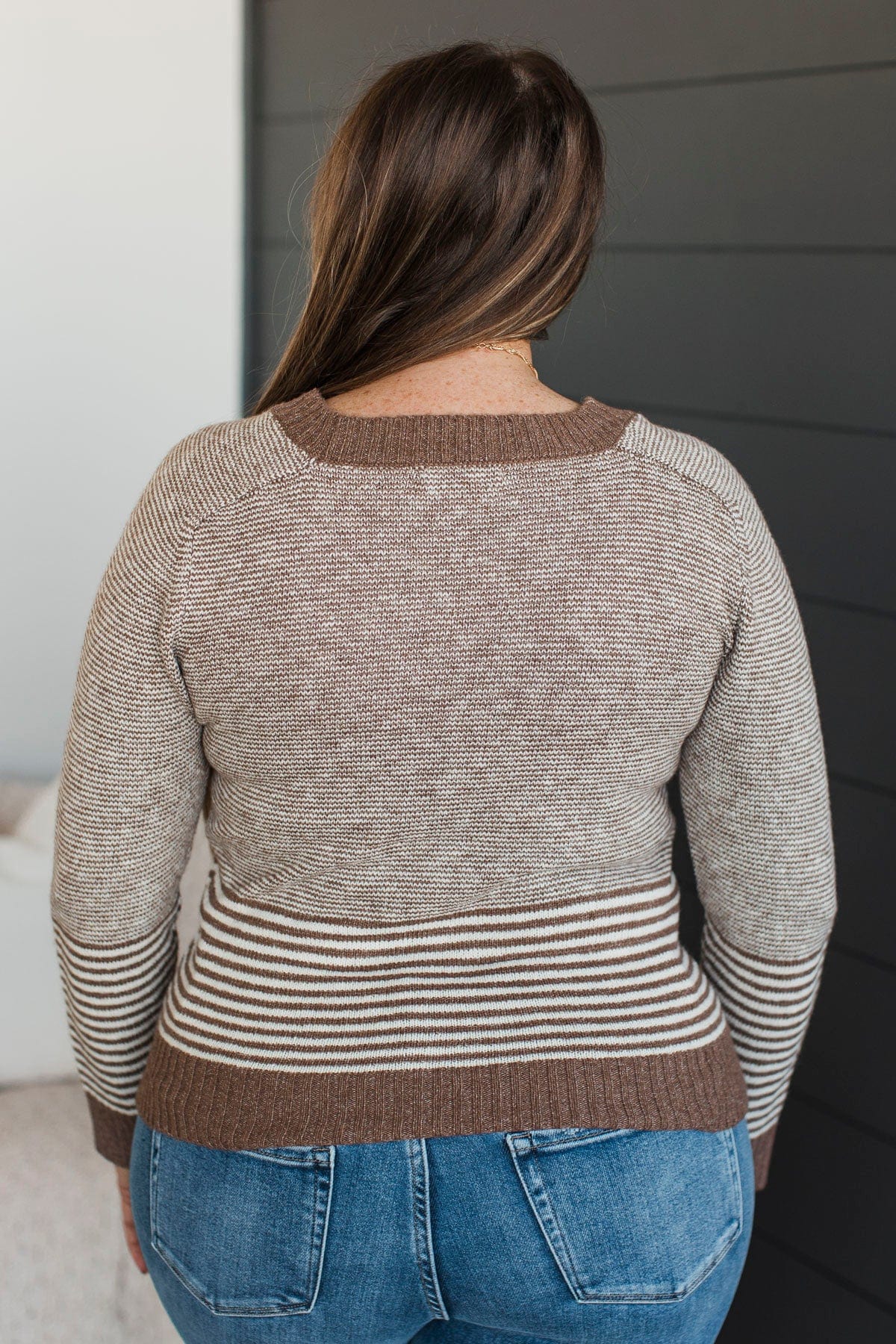 Beyond Possible Striped Sweater- Mocha - Image 7