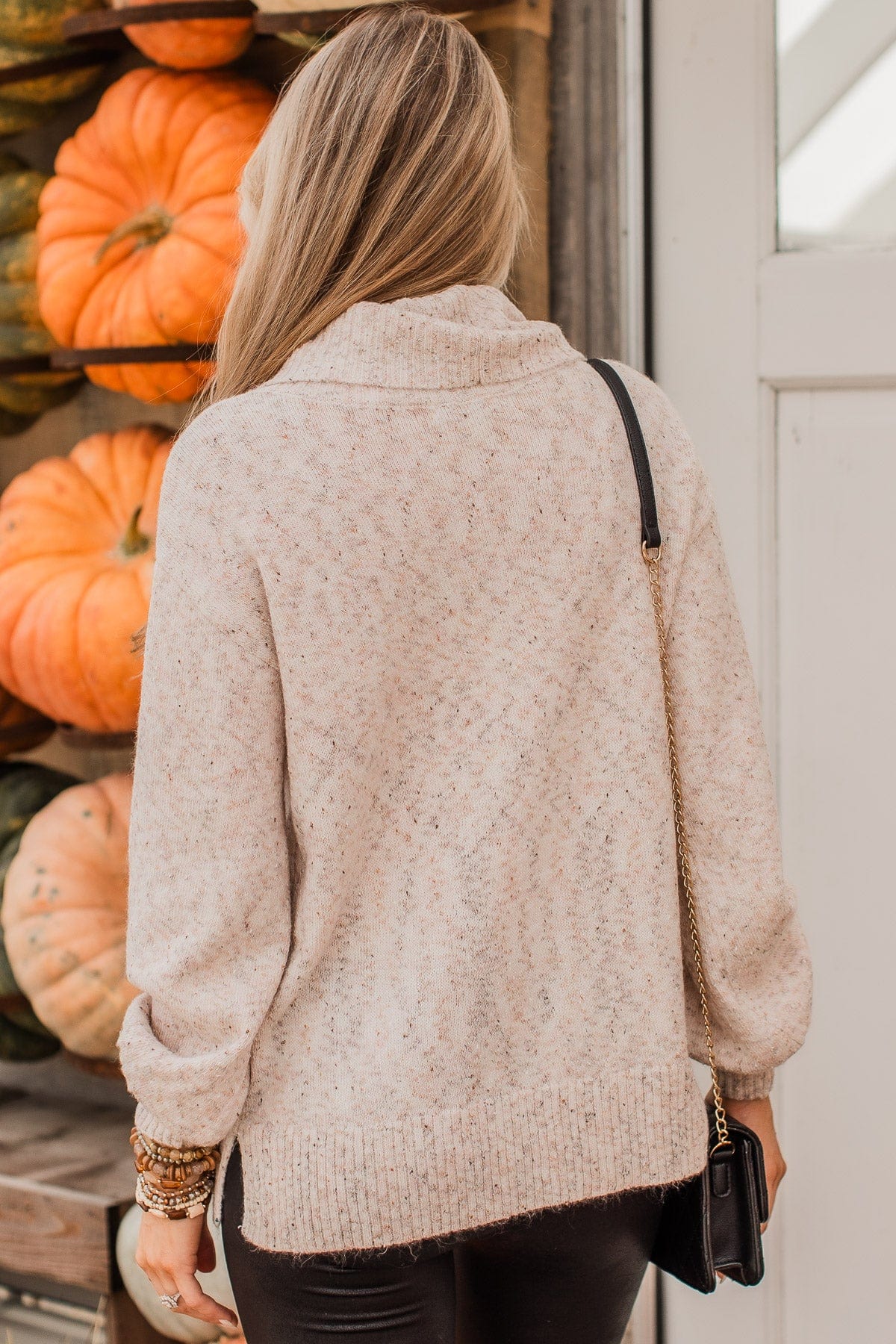 Biggest Wish Turtle Neck Sweater- Oatmeal - Image 7