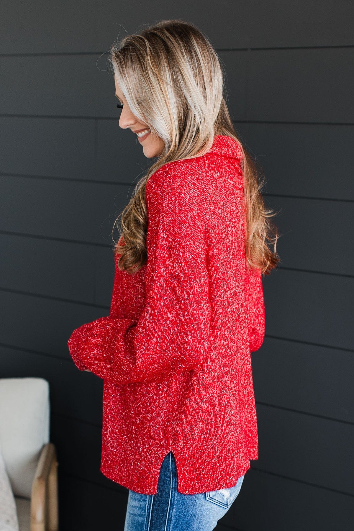 Biggest Wish Turtle Neck Sweater- Red - Image 6