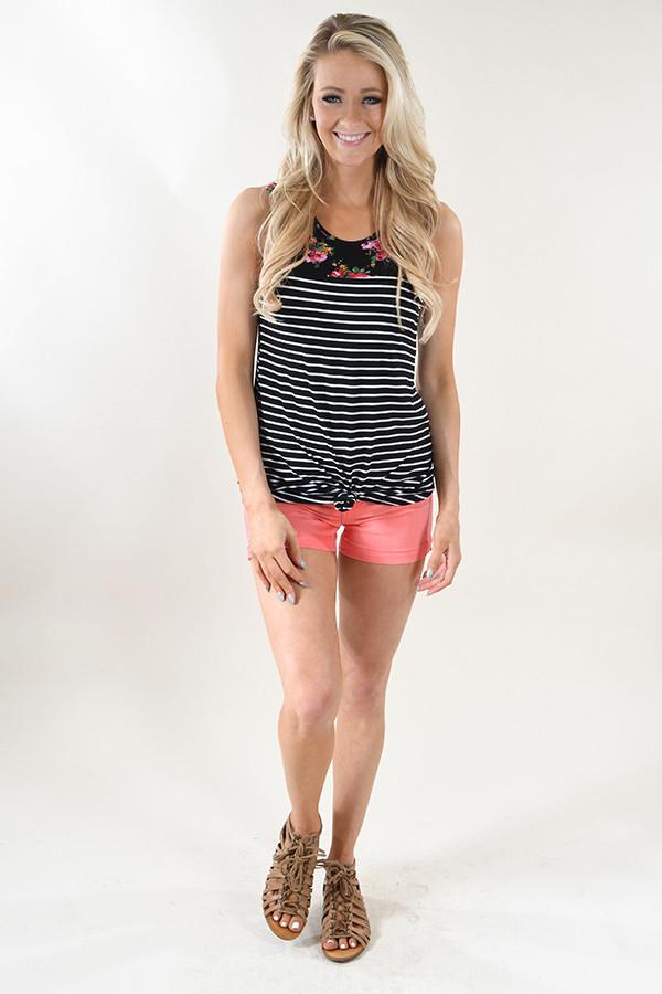 Black and Floral Tank Top - 2nds - Image 2