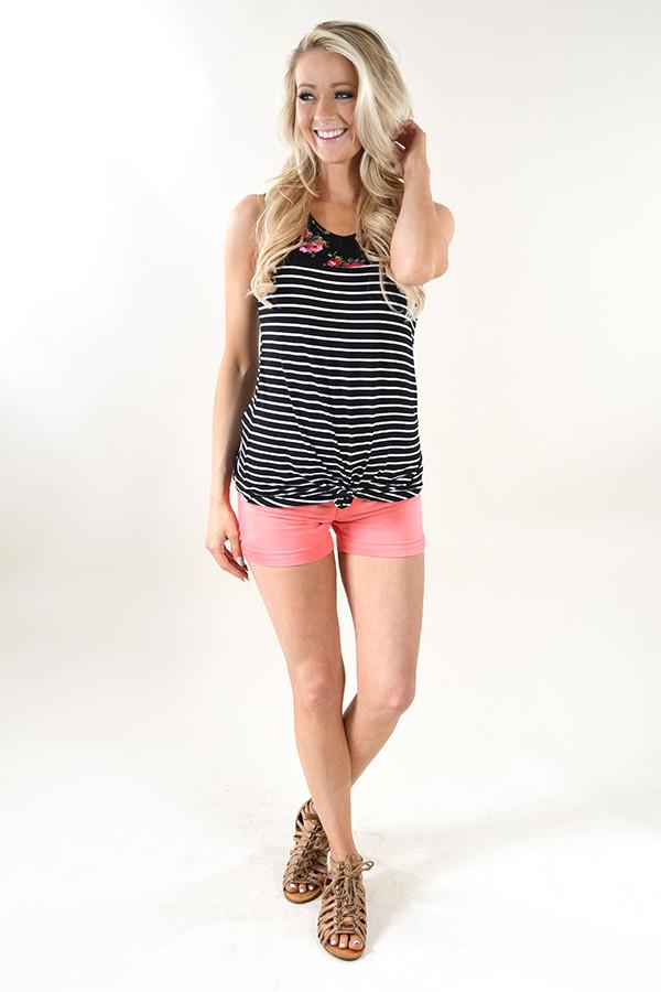 Black and Floral Tank Top - 2nds - Image 3