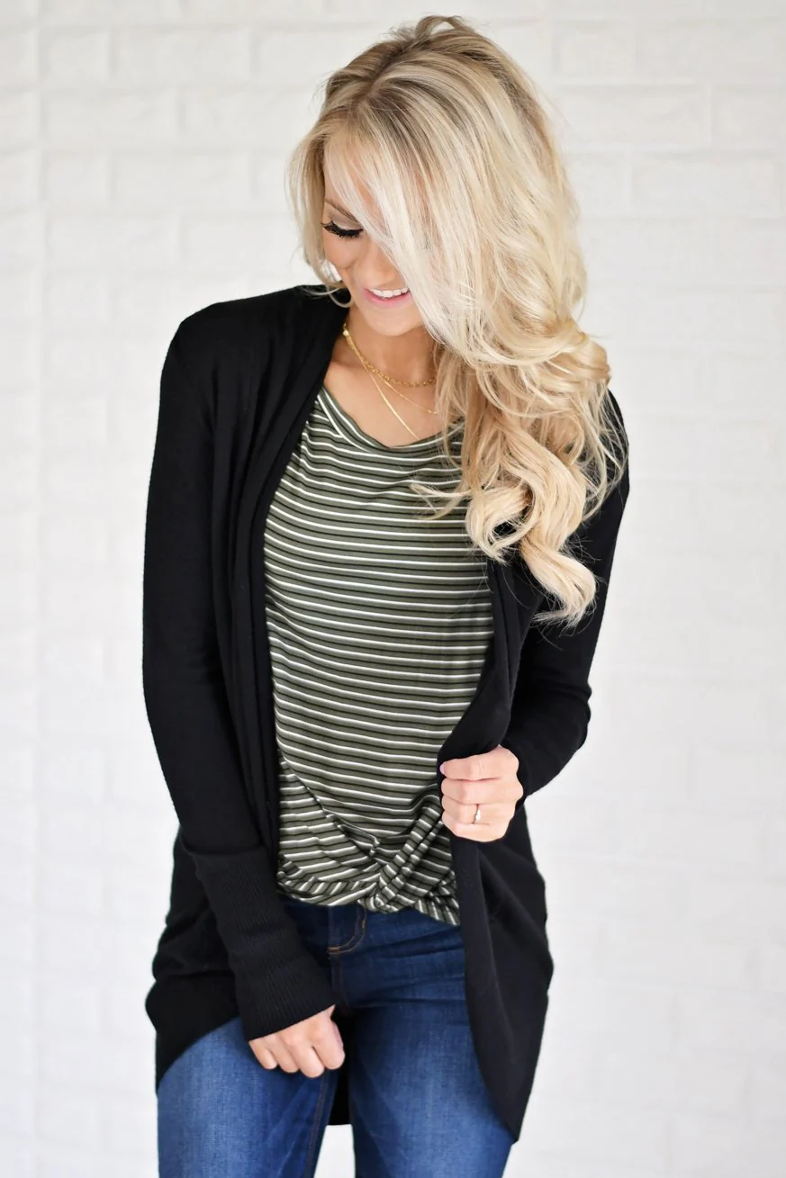 Black Drape Cardigan