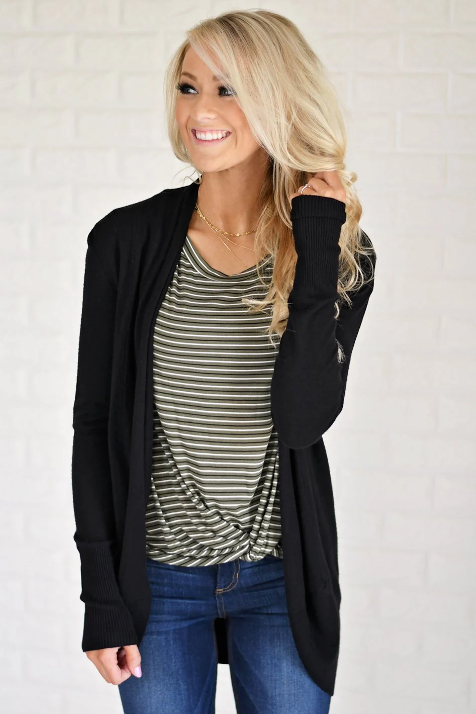 Black Drape Cardigan - Image 3