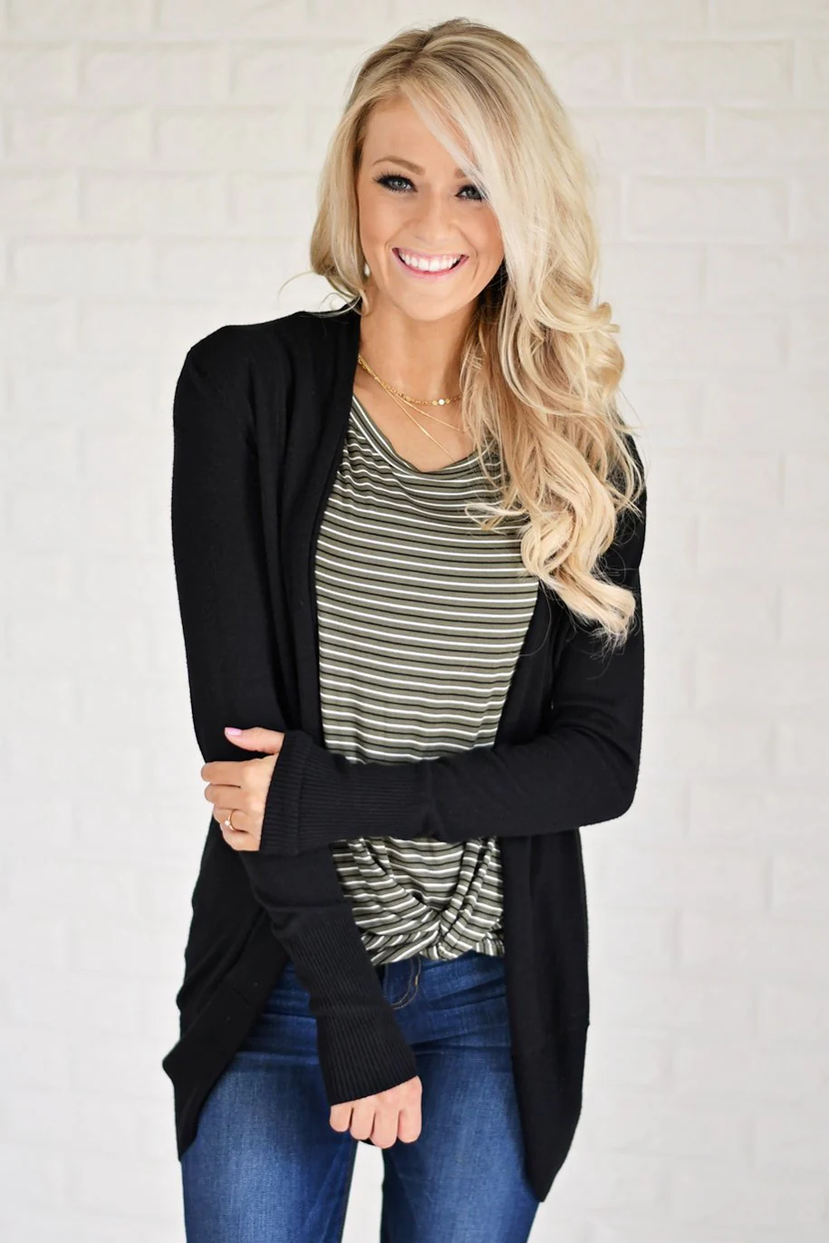 Black Drape Cardigan - Image 4