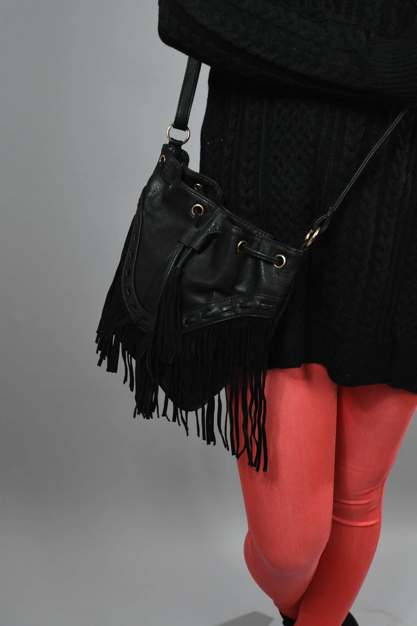 Black Fringe Purse
