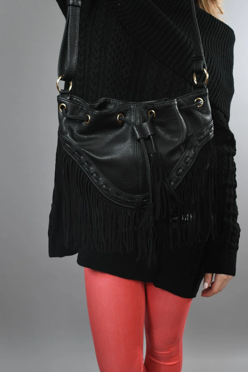 Black Fringe Purse - Image 2