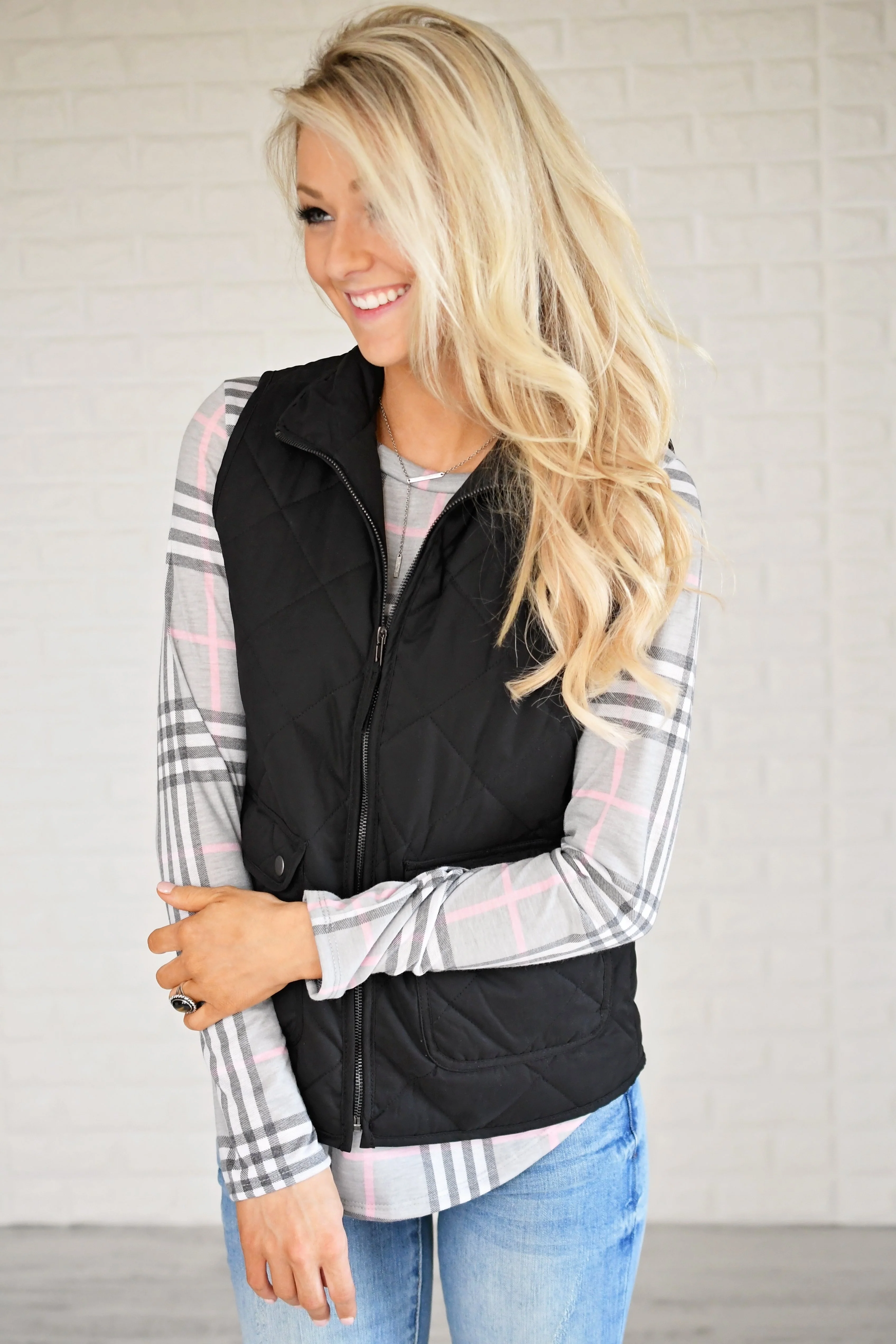 Black Quilted Vest - Image 3