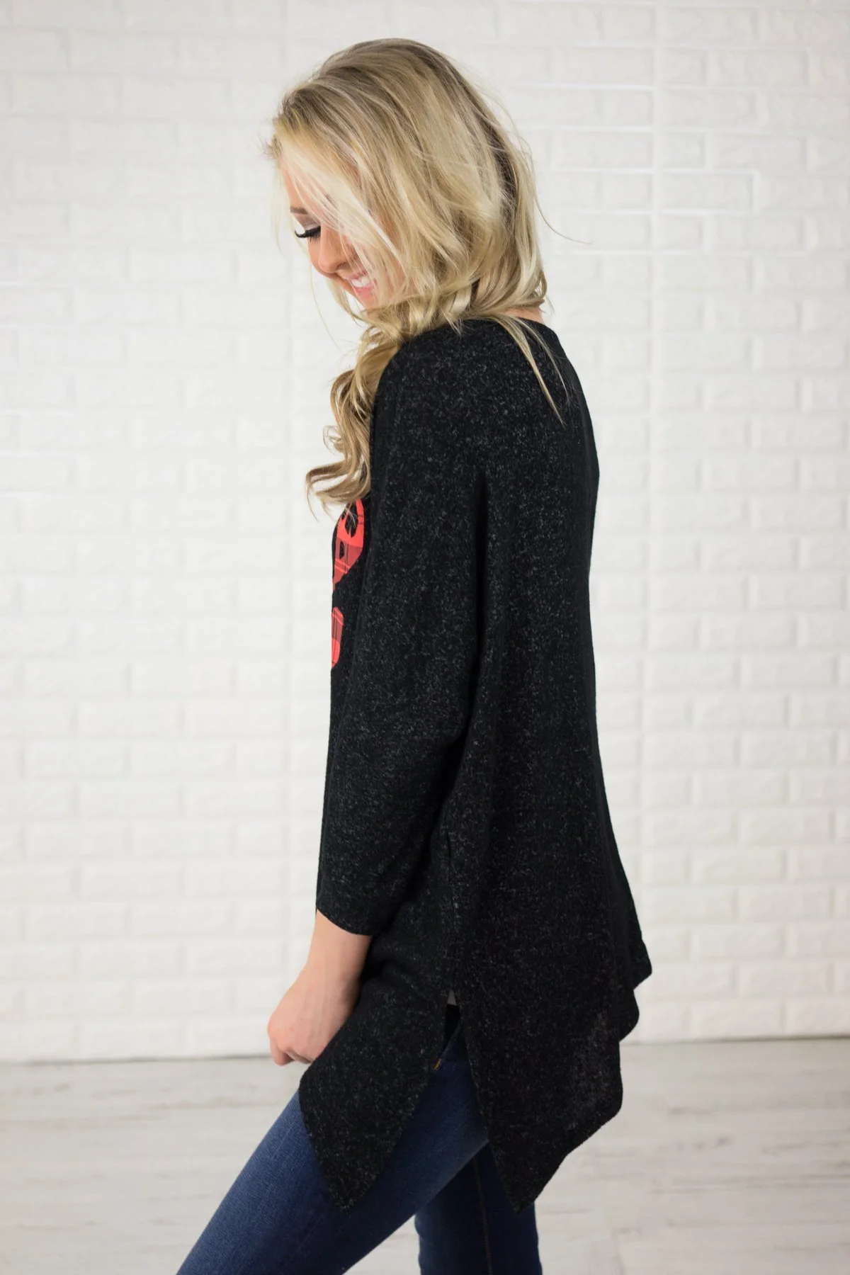 Black Reindeer Speckled Top - Image 4