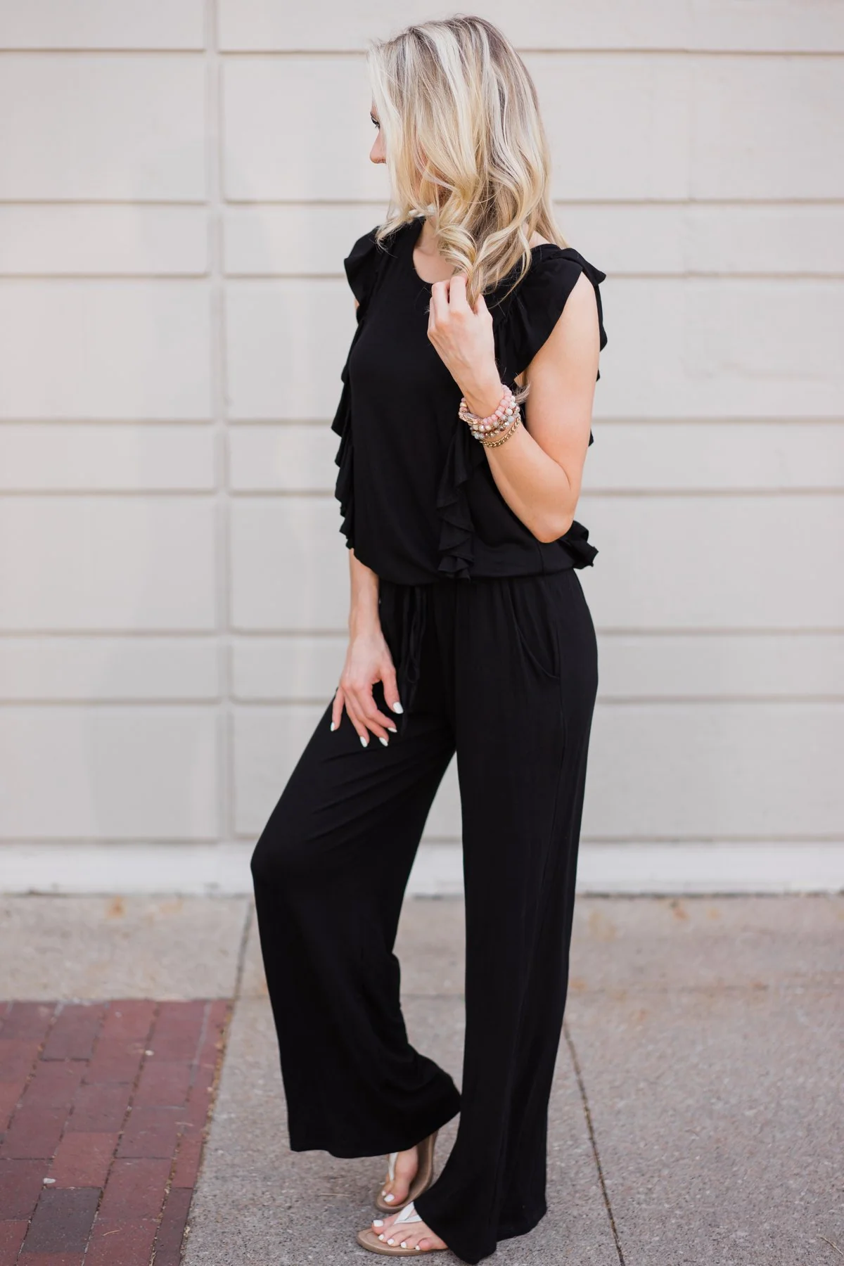 Black Ruffle Jumpsuit - Image 6