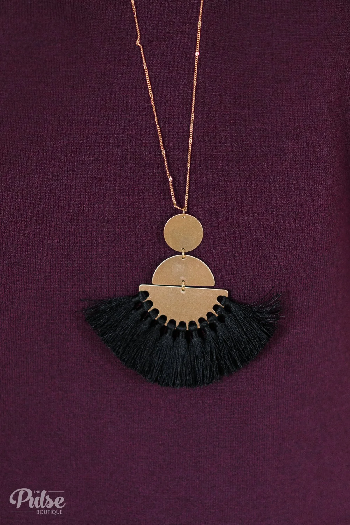 Black Tassel Necklace - Image 2