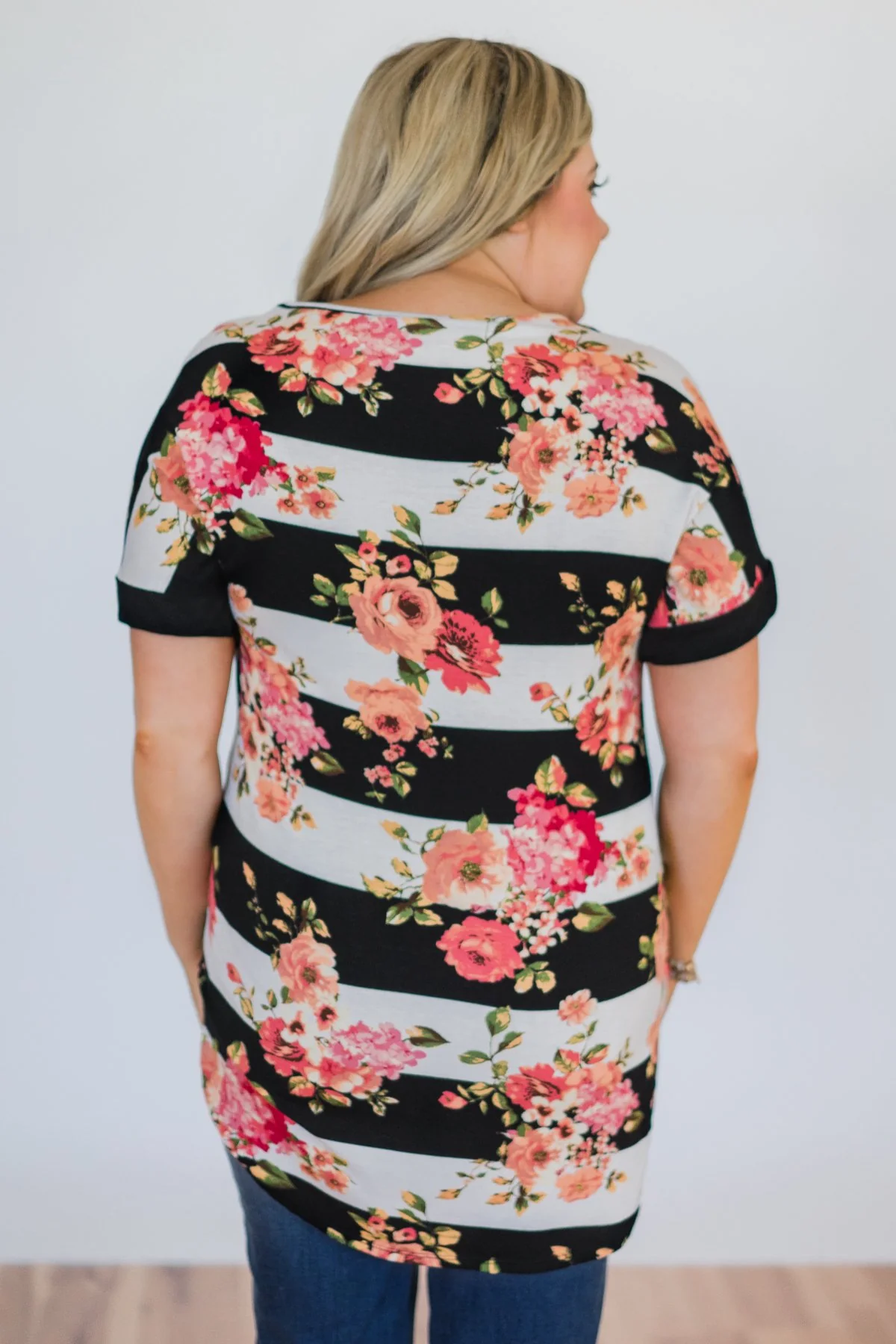 Today is the Day Striped Floral Top - Image 7