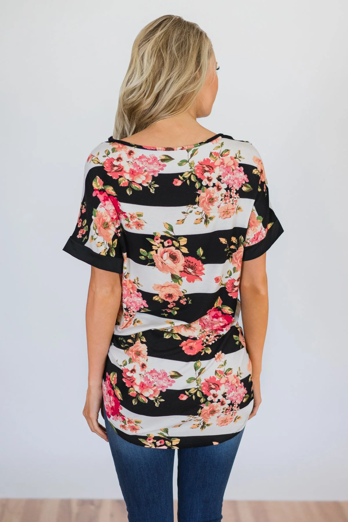 Today is the Day Striped Floral Top - Image 9