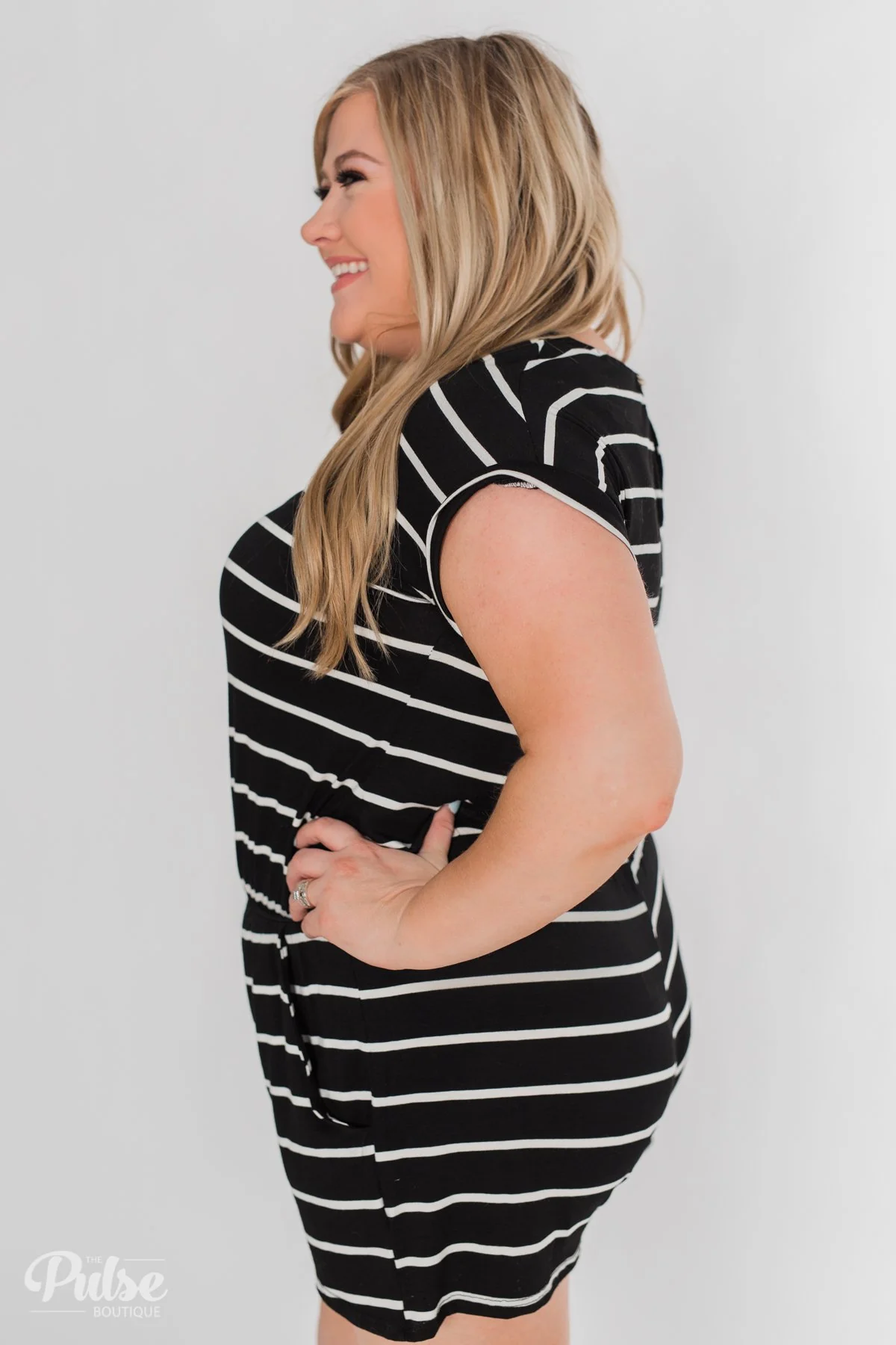 Black & White Striped Romper - Image 12