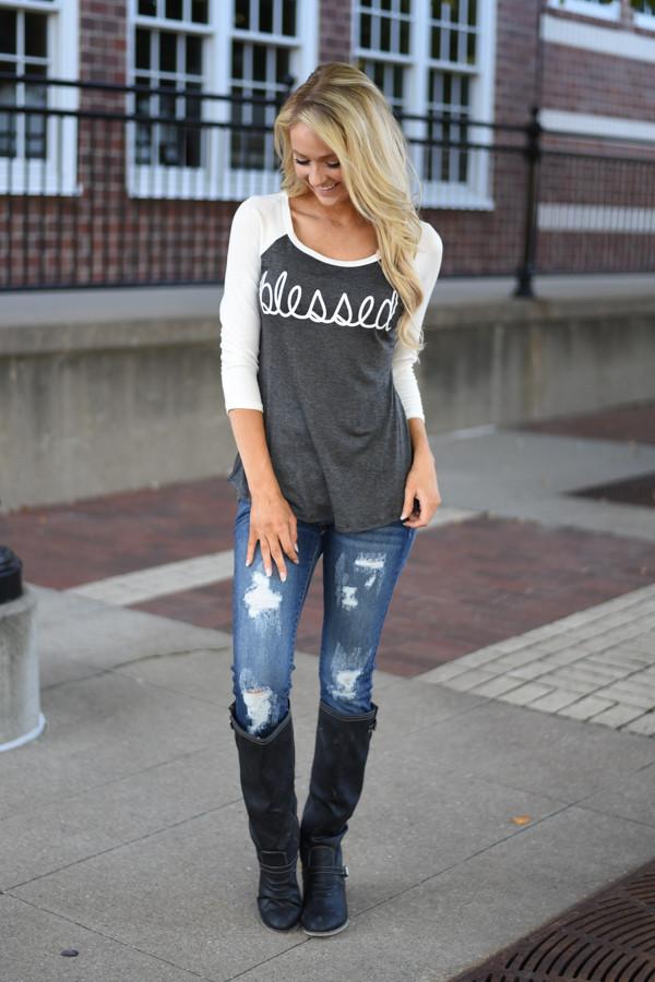 Blessed 3/4 Sleeve Top - Image 3