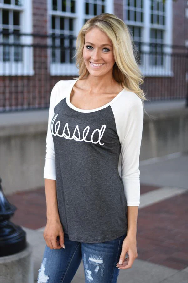 Blessed 3/4 Sleeve Top - Image 4