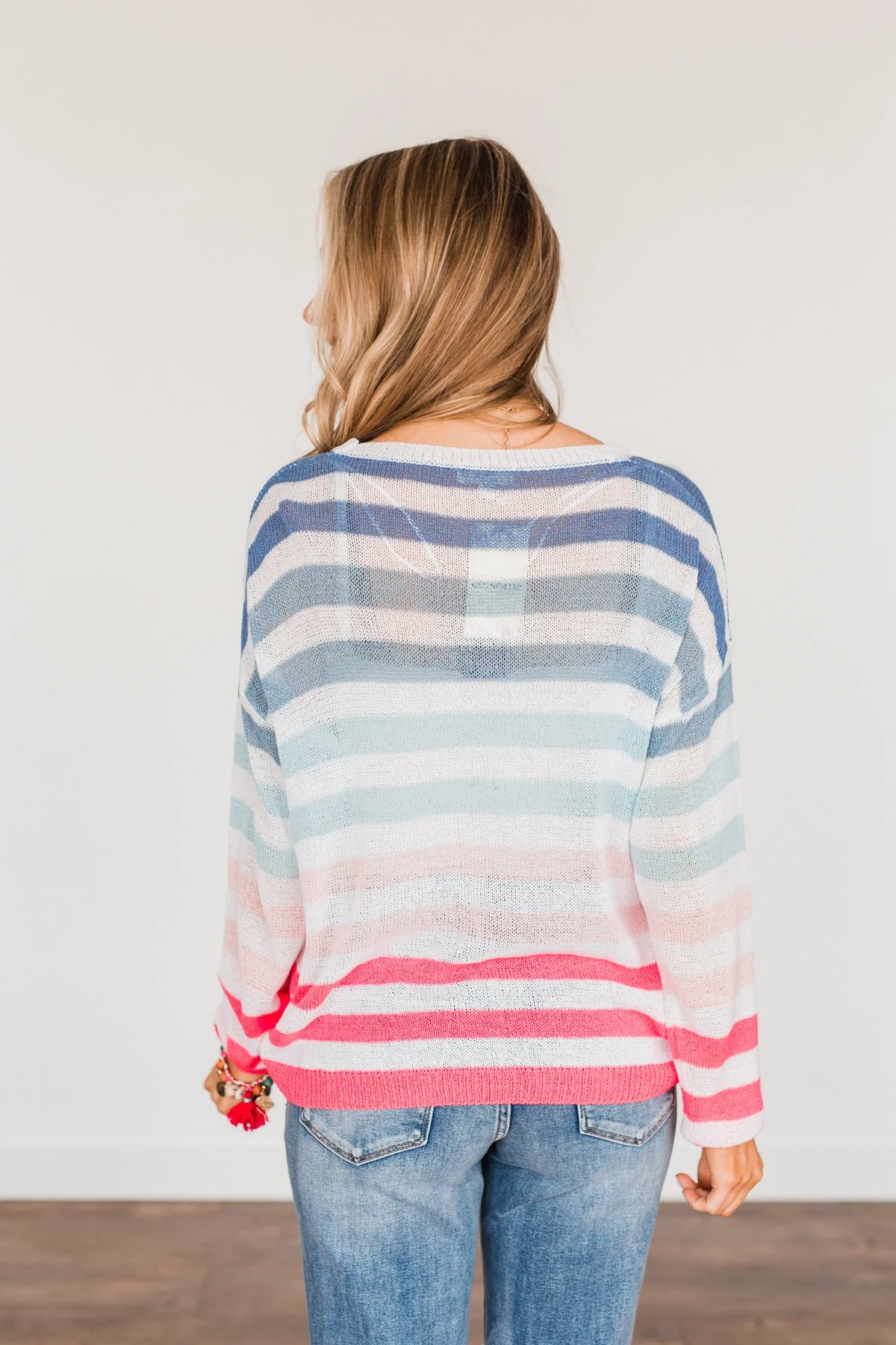 Blessed Days Striped Knit Top- Shades of Pink & Blue - Image 11