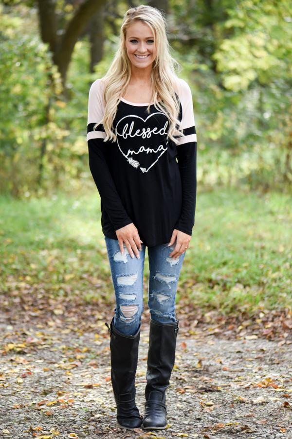 Blessed Mama Tee - Pink - Image 2
