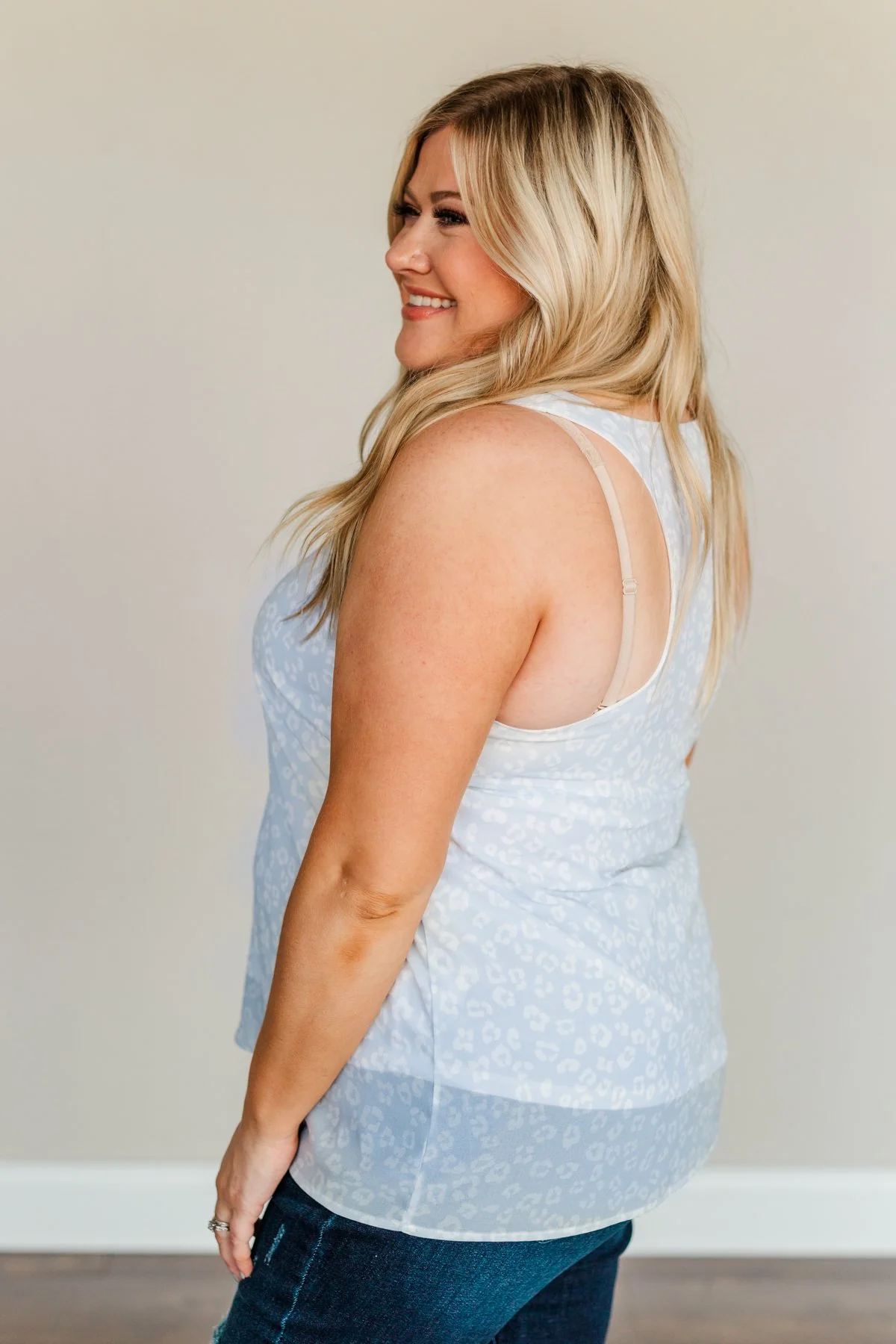 Blissful Breeze Animal Print Tank Top- Light Blue - Image 6