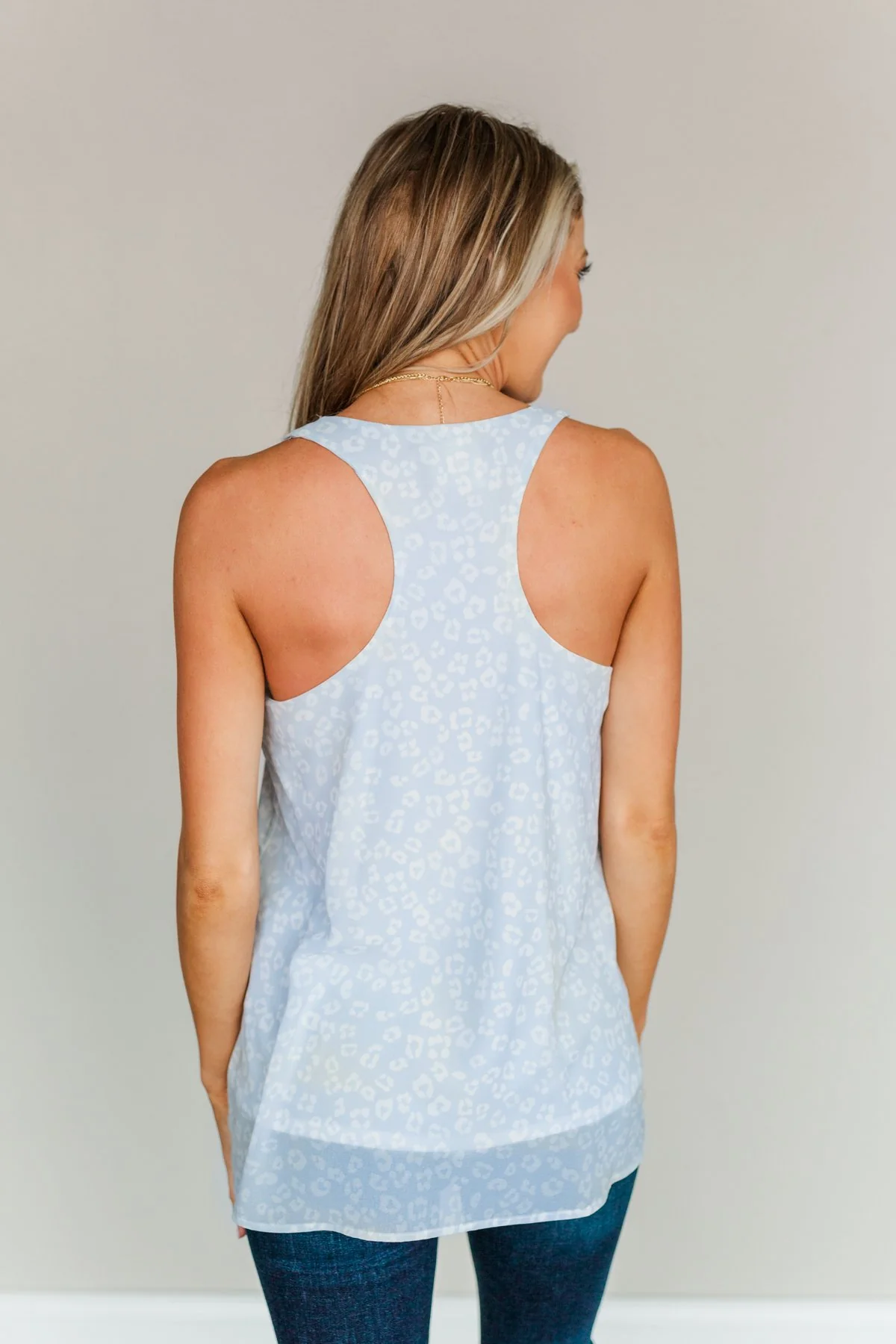 Blissful Breeze Animal Print Tank Top- Light Blue - Image 7