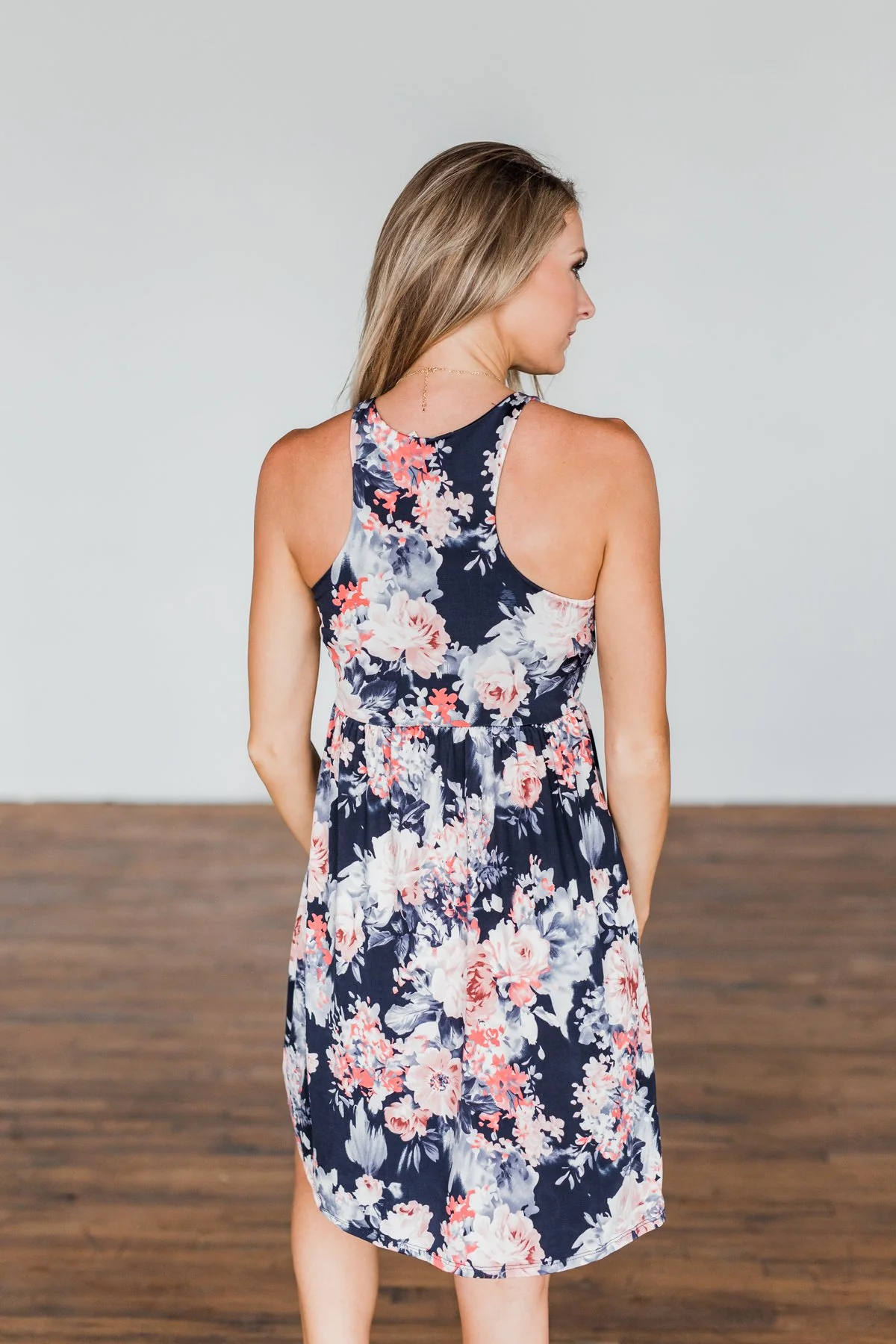 Bloom In The Night Floral Sleeveless Dress- Deep Navy - Image 11