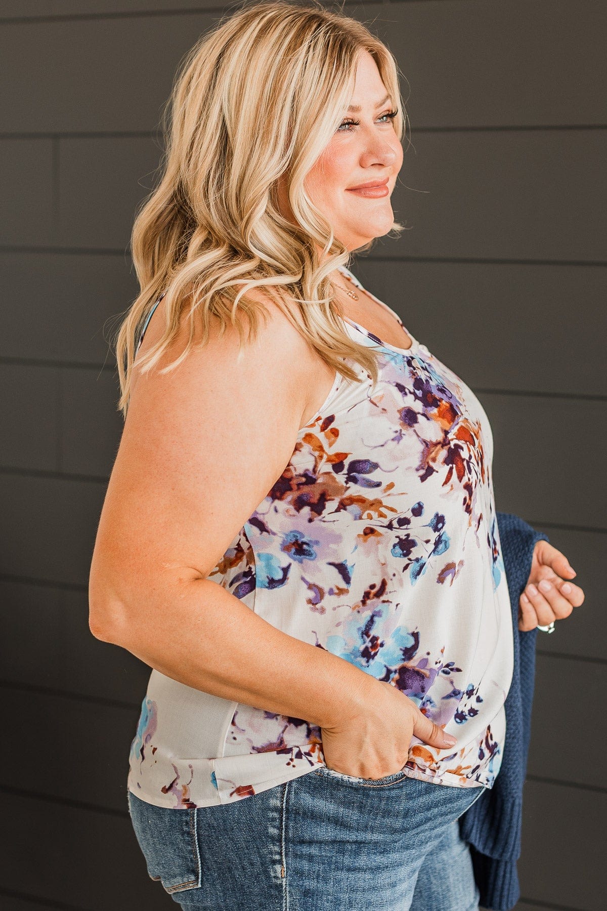 Bloom With Style Floral Tank Top- Ivory - Image 6