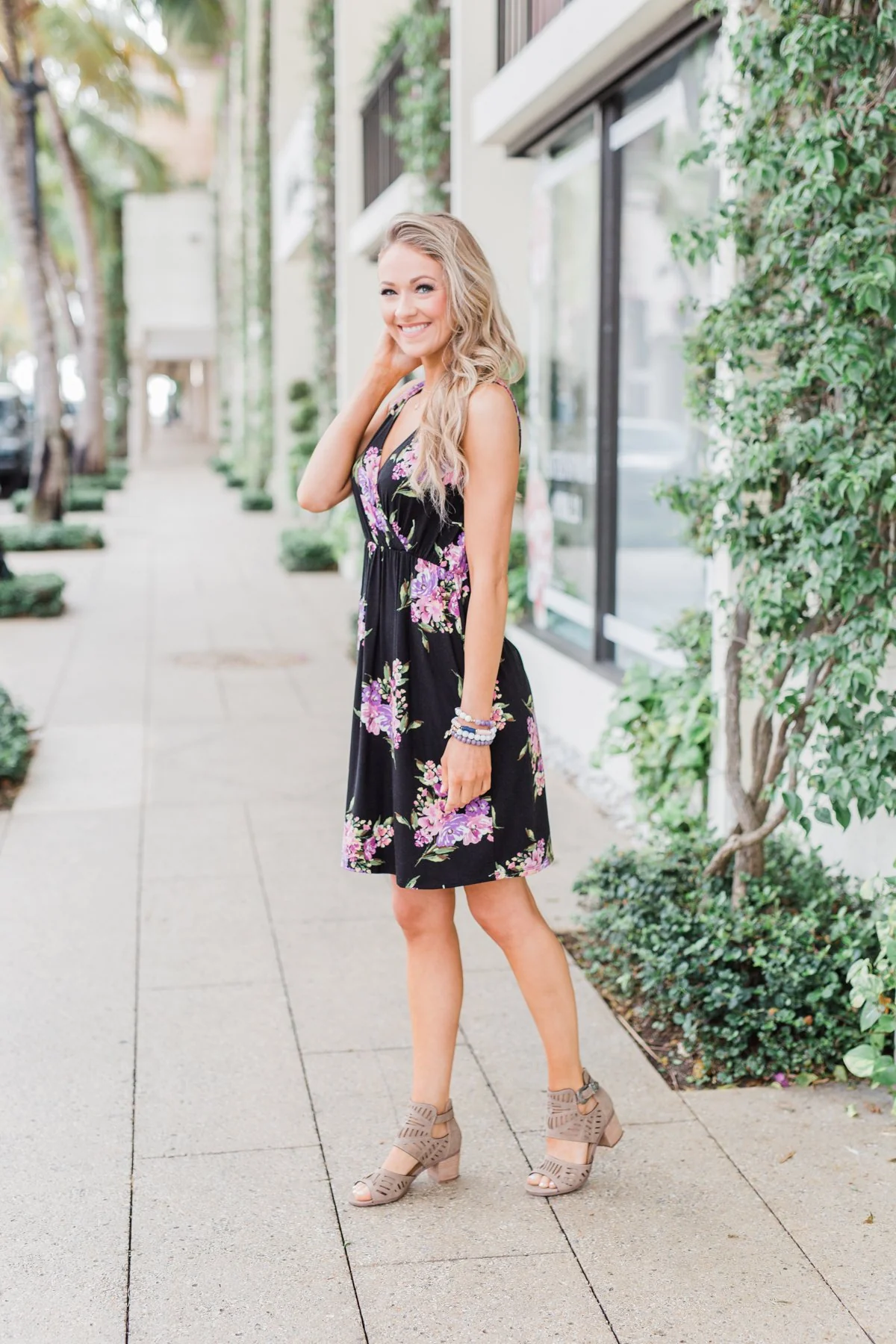 Blooming Beauty Sleeveless Floral Dress- Black - Image 13