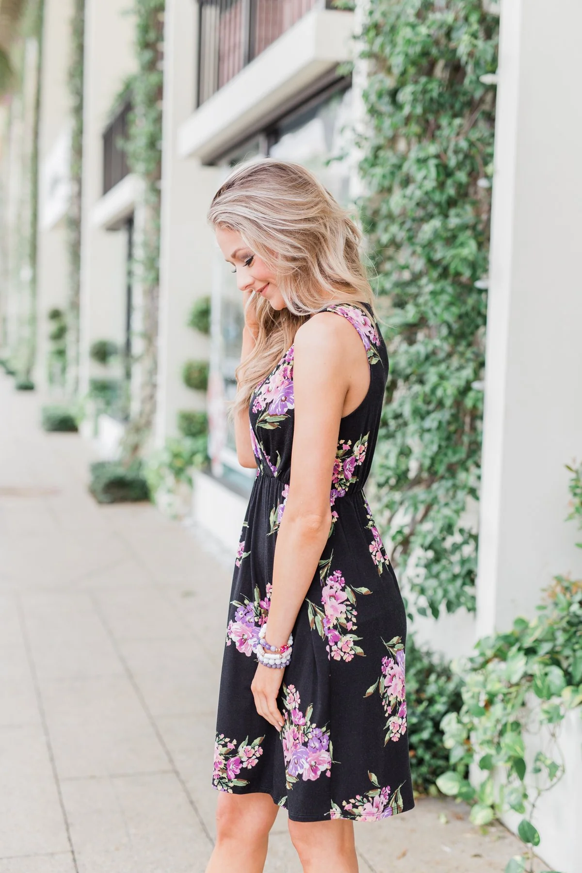 Blooming Beauty Sleeveless Floral Dress- Black - Image 22