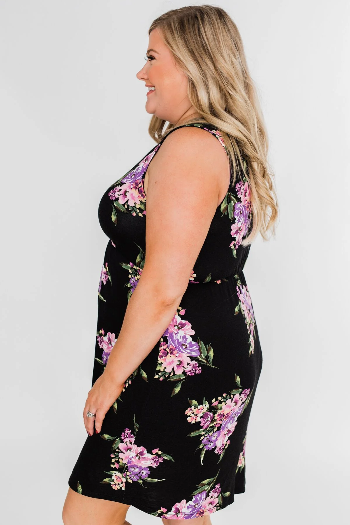Blooming Beauty Sleeveless Floral Dress- Black - Image 24