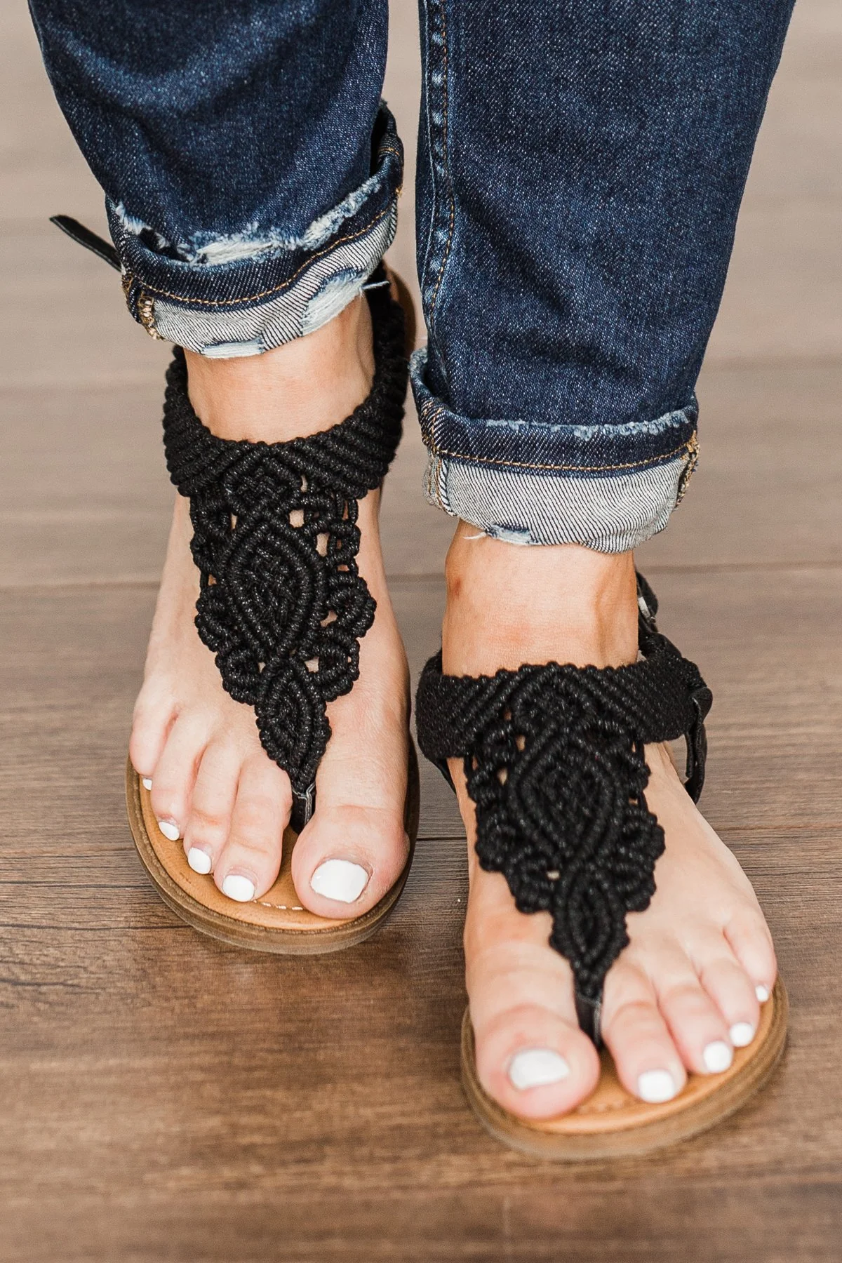 Blowfish Brandey Sandals- Black Macrame - Image 2