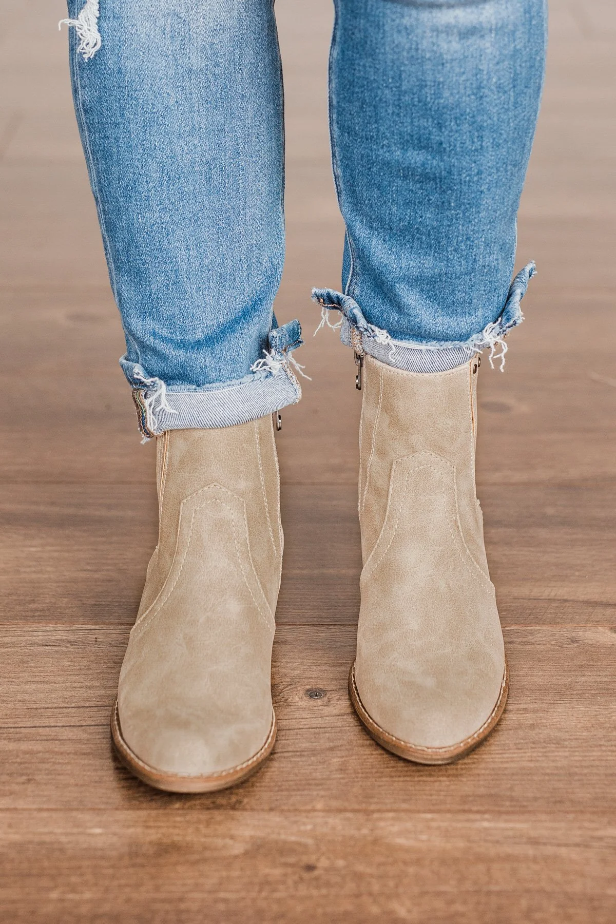 Blowfish Caitlynn Booties- Light Taupe Prospector - Image 6