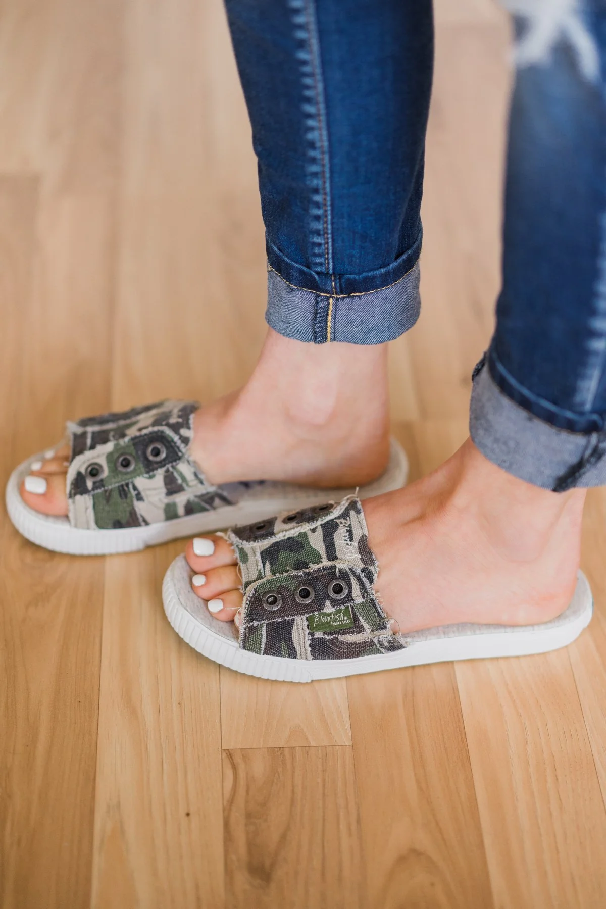 Blowfish Fresco Slides- Olive Washed Camo - Image 2