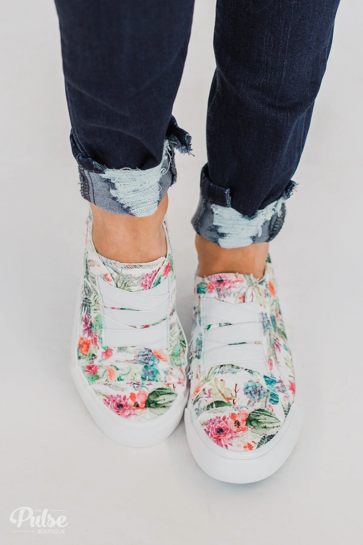 Blowfish Marley Sneakers- Off White Cactus Flower Print - Image 3