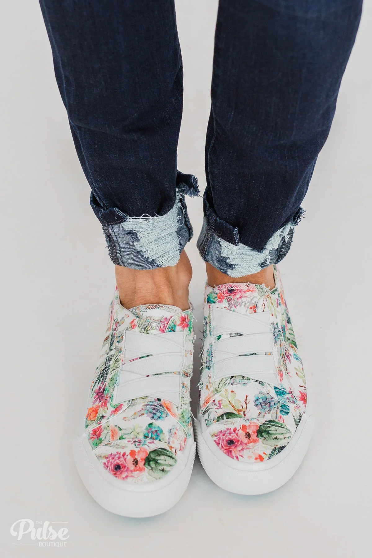 Blowfish Marley Sneakers- Off White Cactus Flower Print - Image 4
