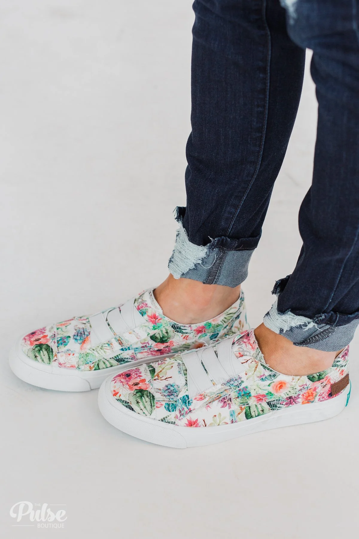 Blowfish Marley Sneakers- Off White Cactus Flower Print - Image 5