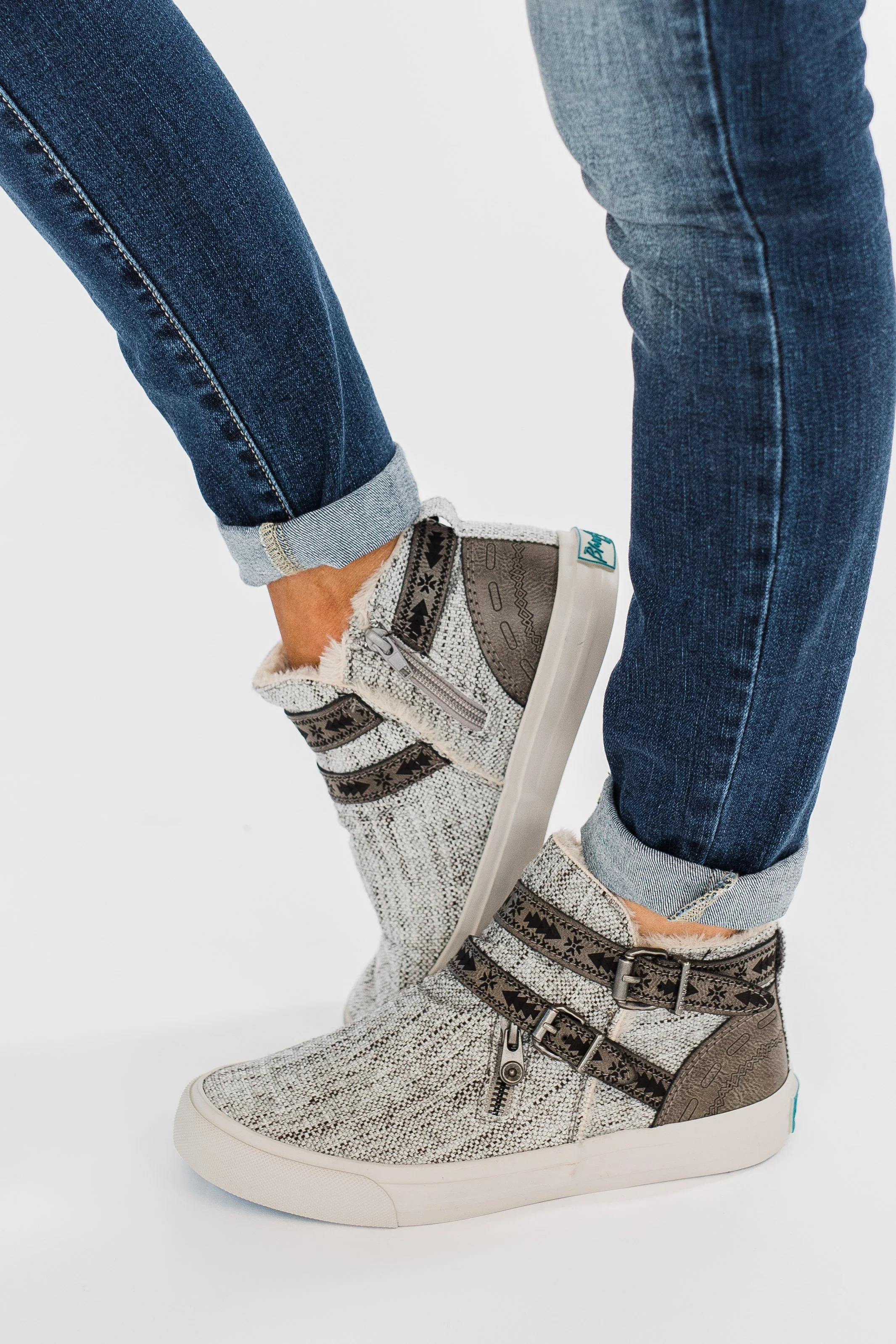 Blowfish Mojo High Top Sneakers- Light Grey - Image 2