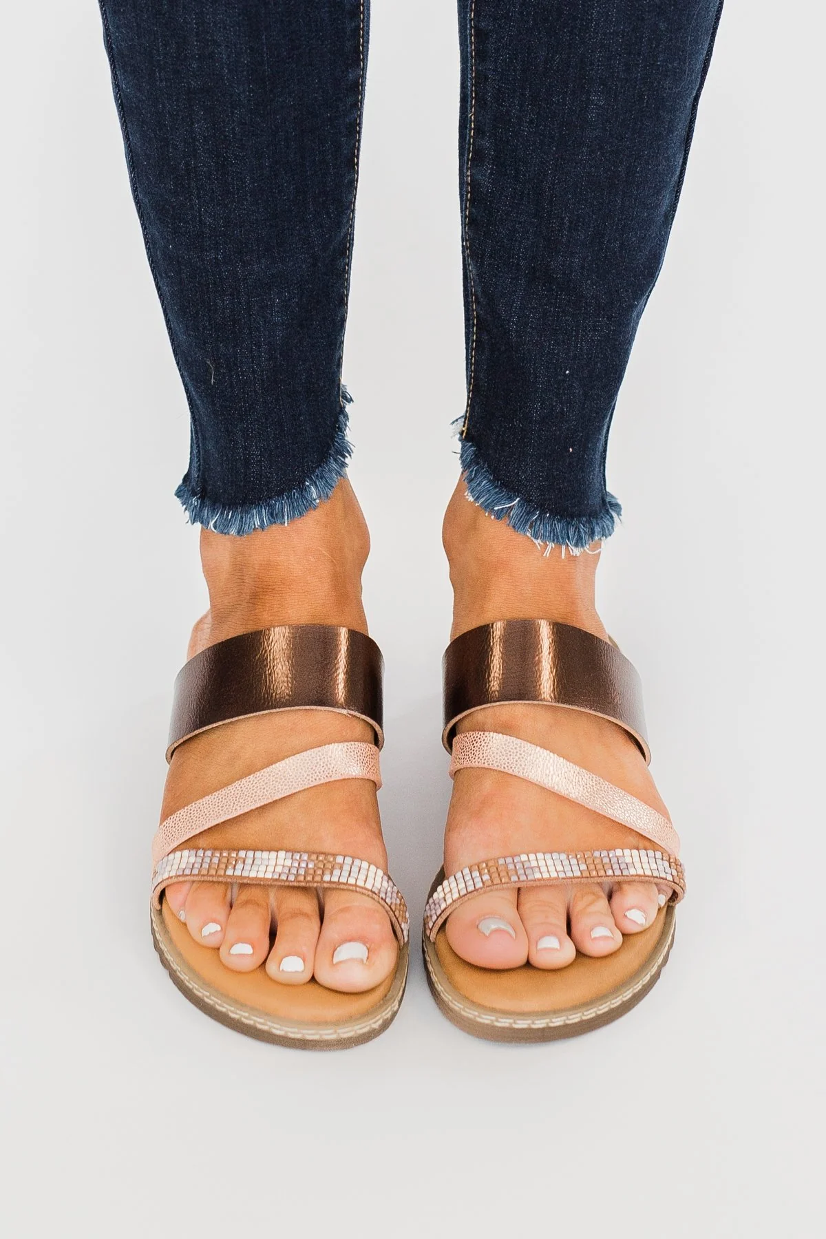 Blowfish Otsi Sandals- Rose Gold & Amber - Image 2