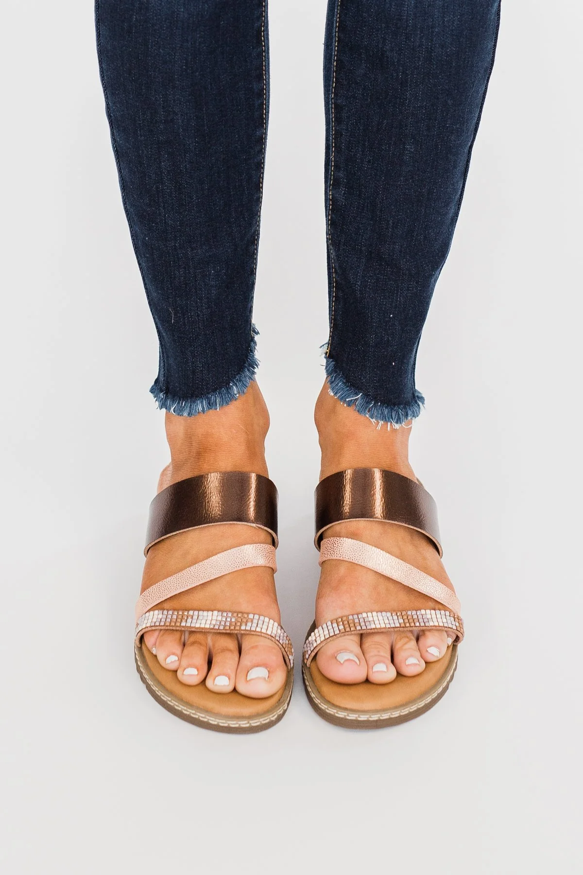 Blowfish Otsi Sandals- Rose Gold & Amber - Image 3