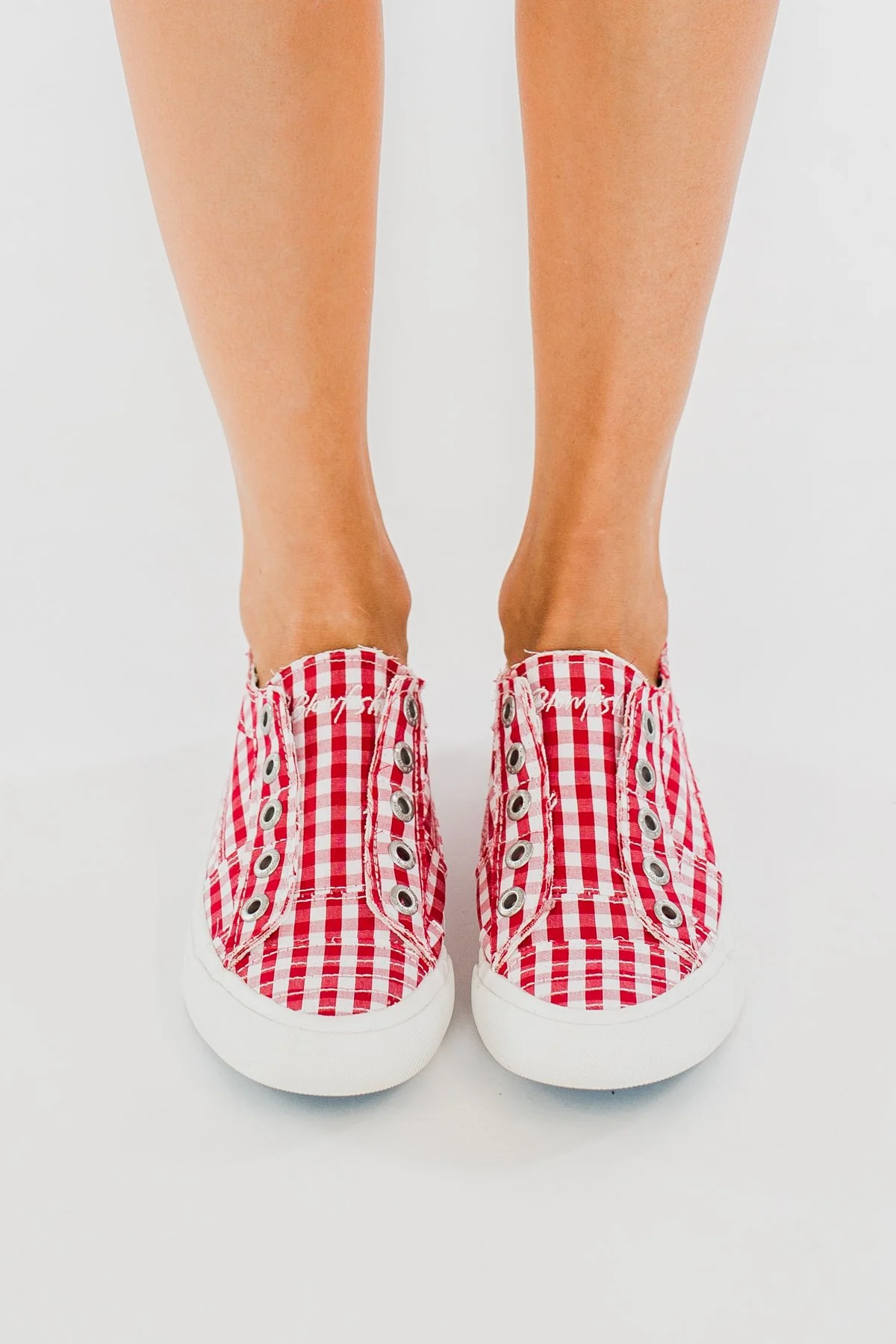 Blowfish Play Gingham Sneakers- Red & White - Image 4