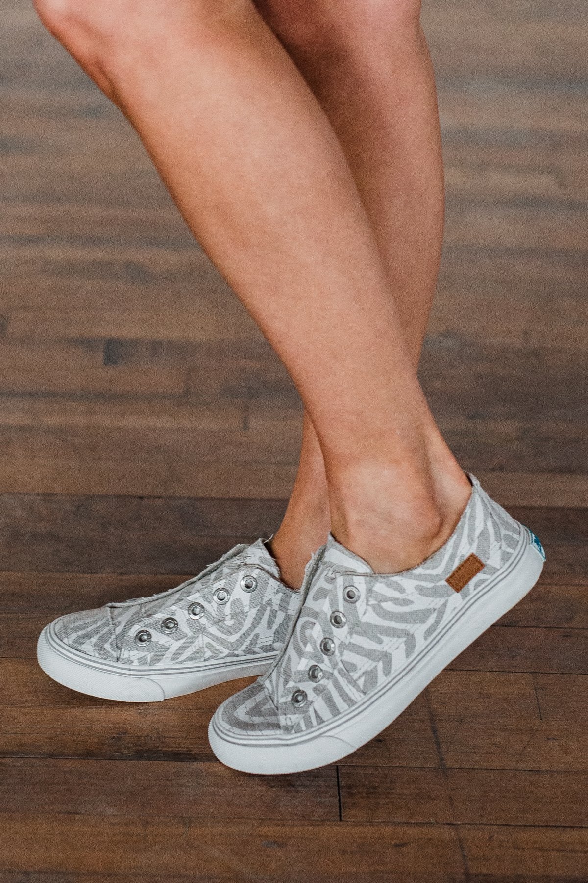 Blowfish Play Sneakers- Off White Zebra Print - Image 2