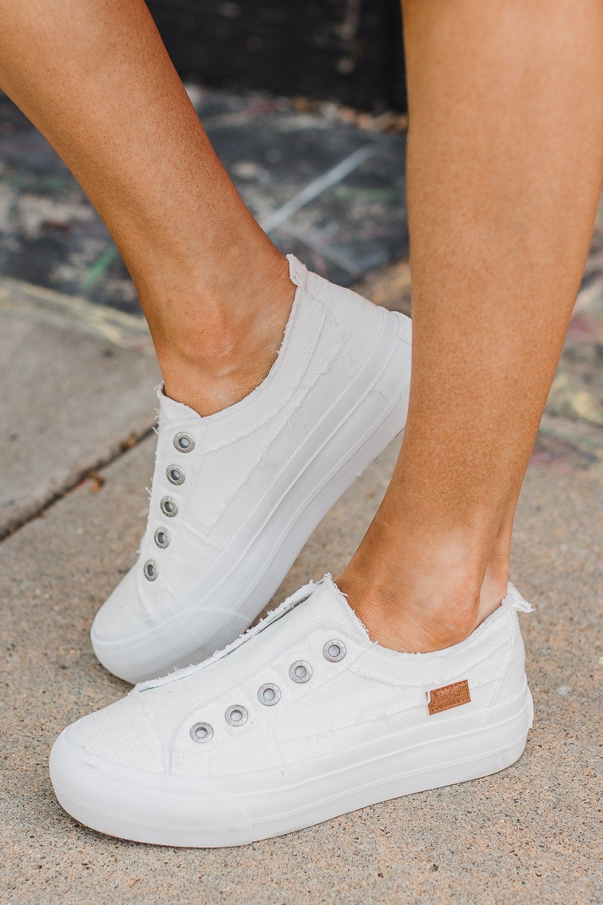 Blowfish Sadie Sneakers- White Smoked Canvas - Image 2